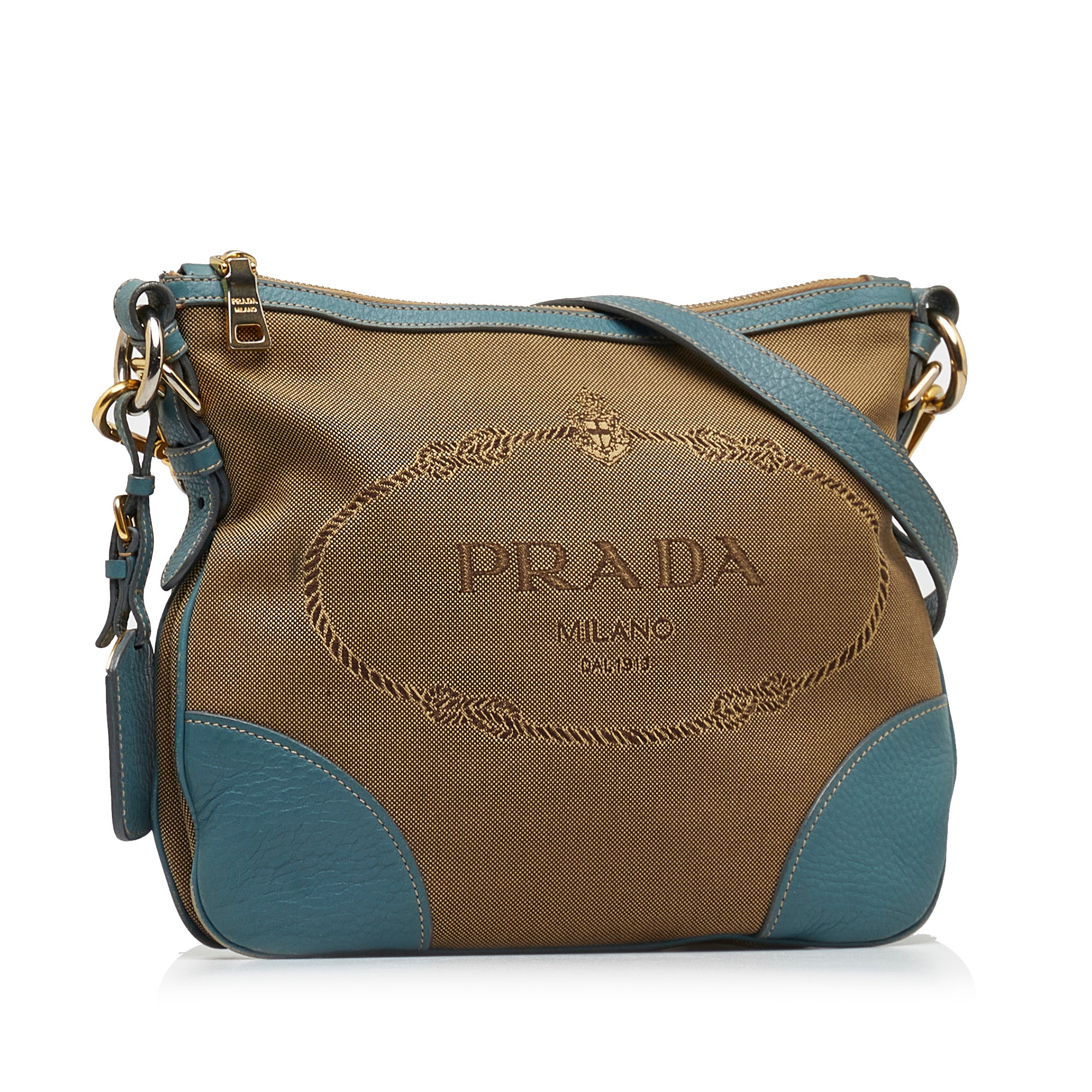 Brown Prada Canapa Logo Crossbody Bag – Designer Revival