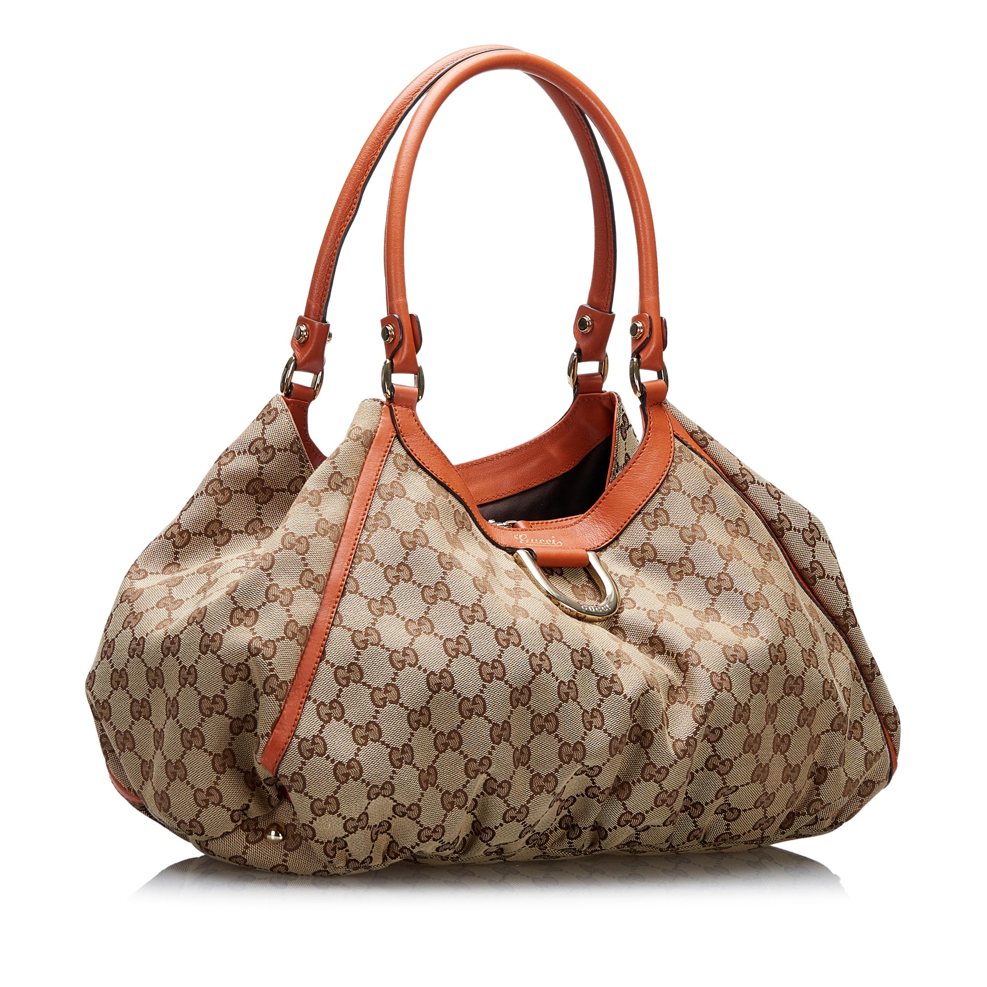 GUCCI Abbey D Ring GG Canvas Large Hobo Bag Brown 189835 - Final Sale