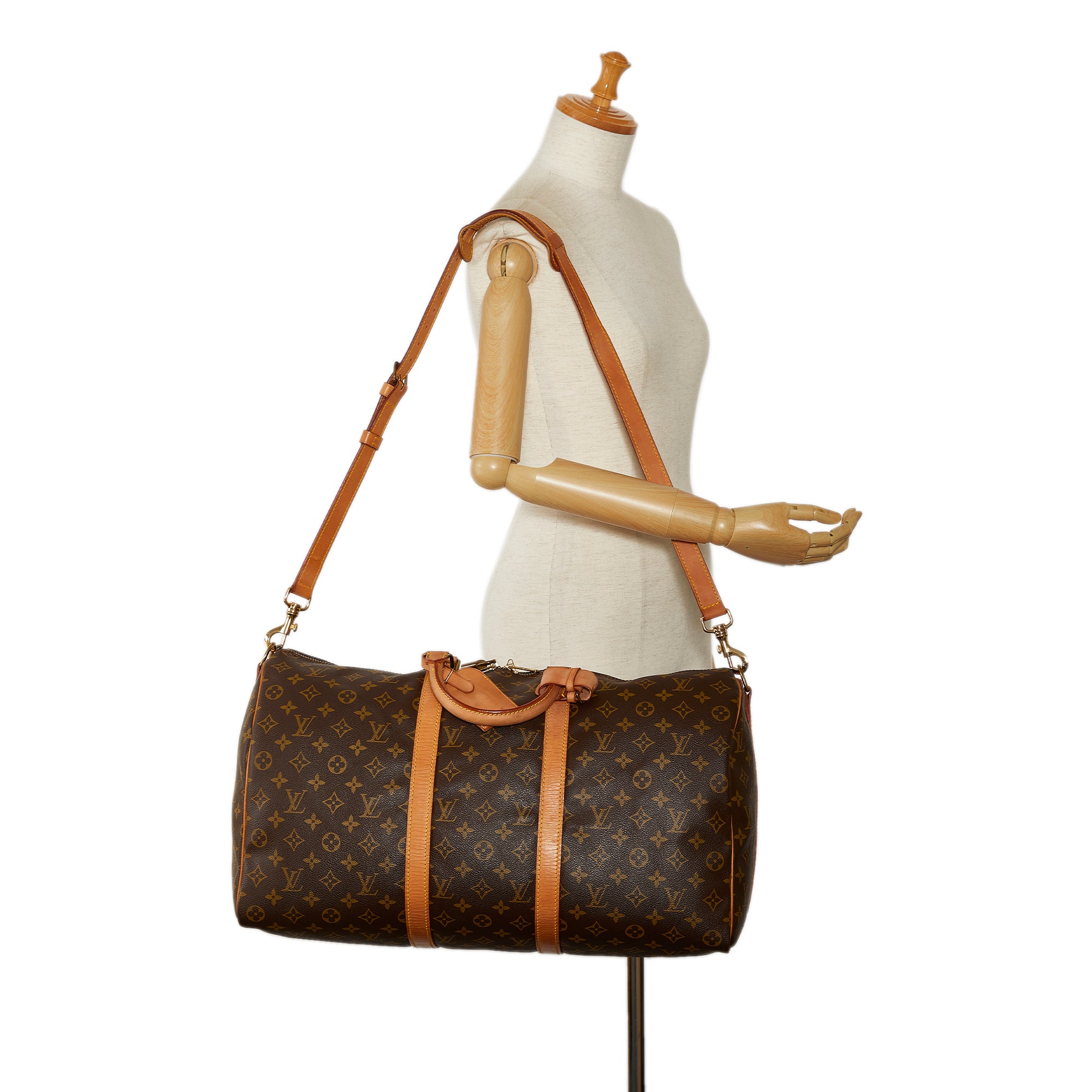 Brown Louis Vuitton Monogram Keepall Bandouliere 50 Travel Bag – Designer  Revival