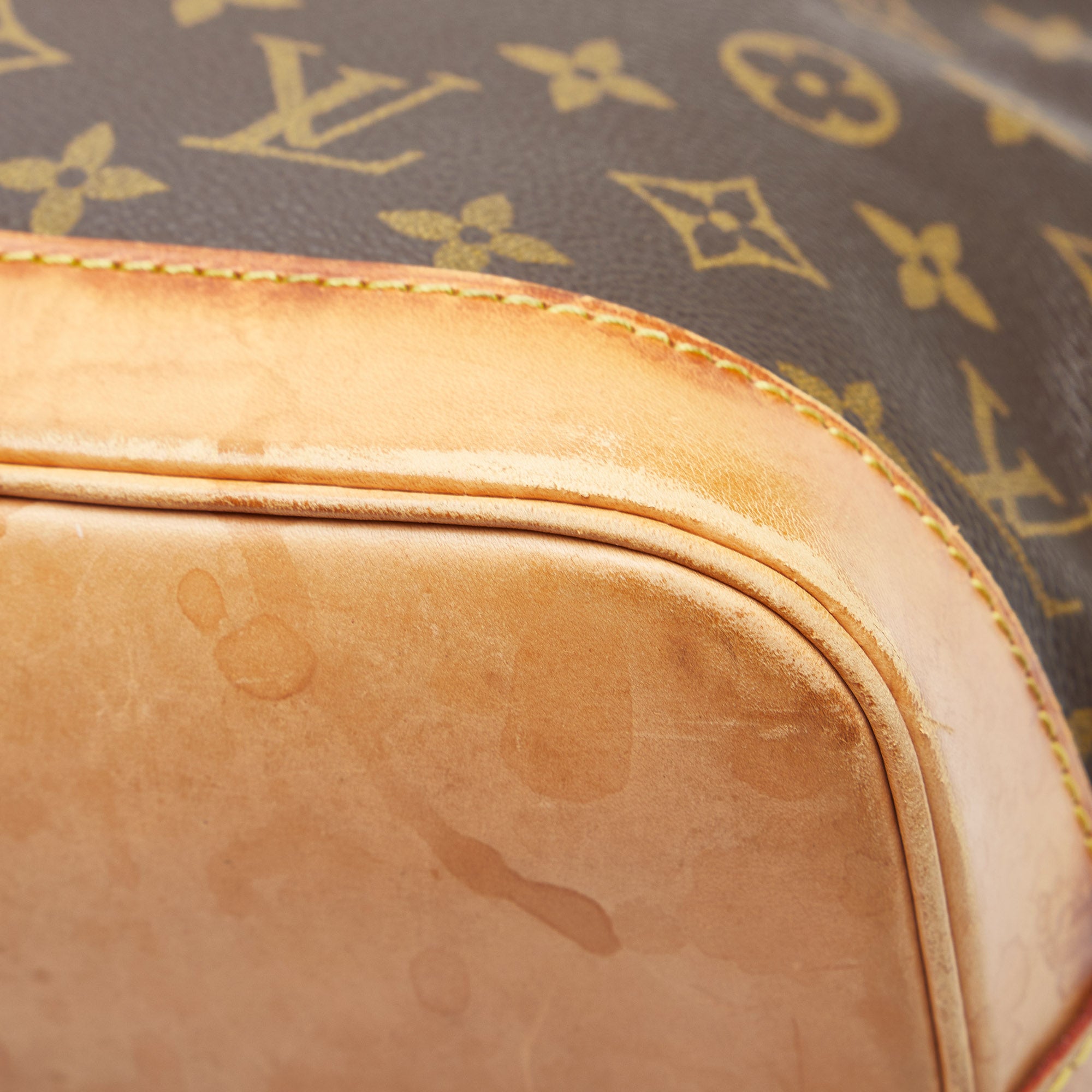Louis Vuitton Alma MM handbag with strap in brown Monogram canvas at 1stDibs