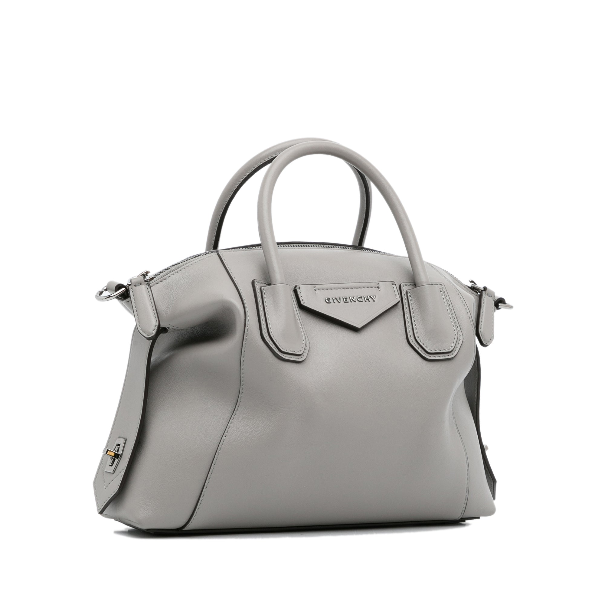 Givenchy Antigona Medium Soft-grained Leather Tote In Pearl Grey