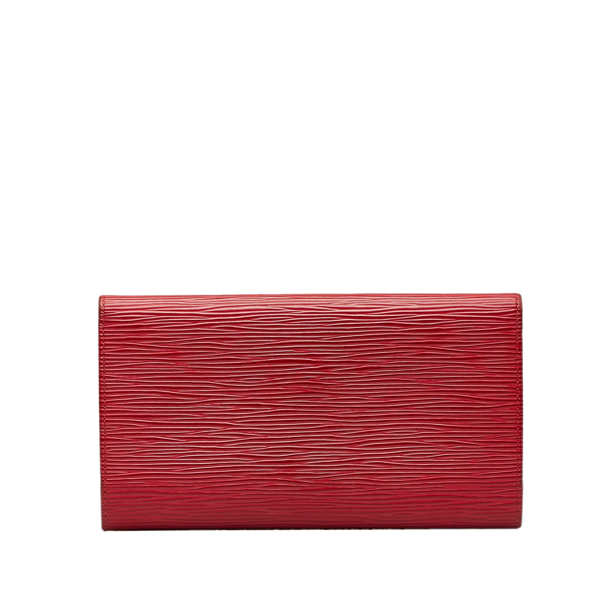 Authenticated Louis Vuitton red epi wallet