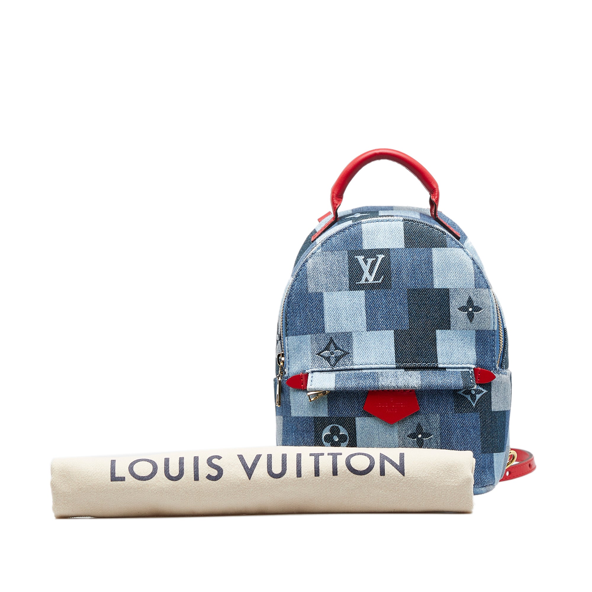Louis Vuitton Monogram Denim Blue Patchwork Palm Springs Mini Bag – The  Closet