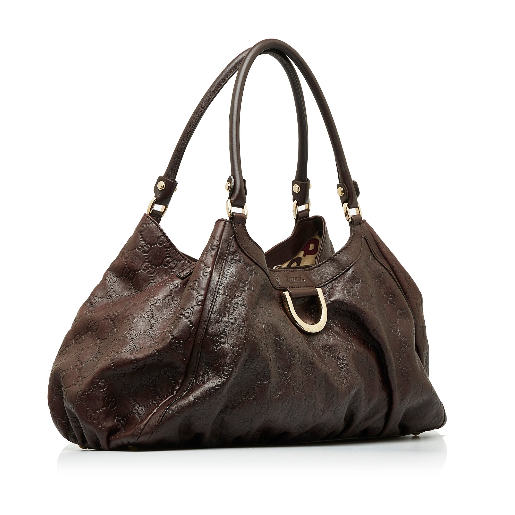 GUCCI Abbey D Ring GG Canvas Large Hobo Bag Brown 189835 - Final Sale