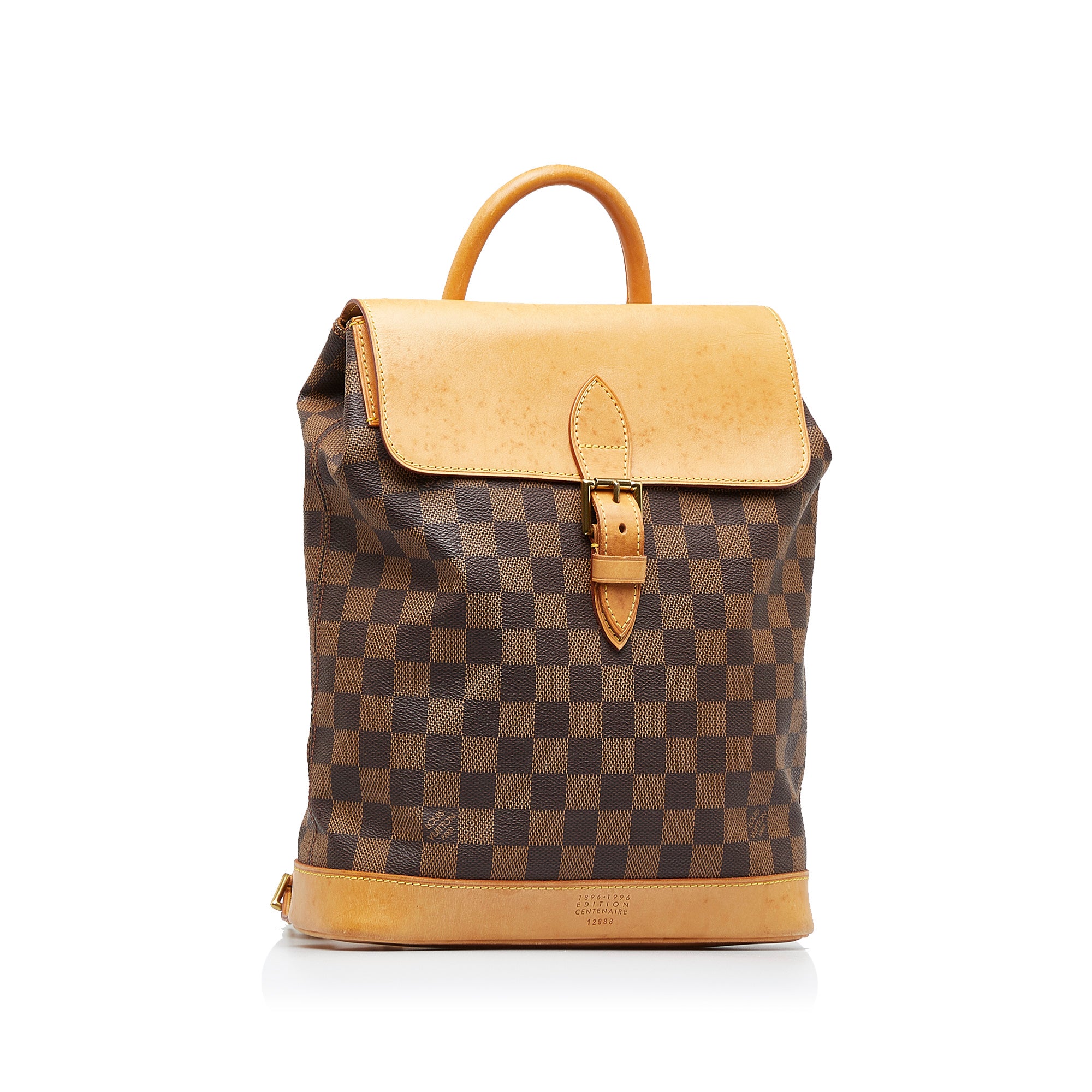Louis Vuitton backpack in ebene damier canvas and brown leather