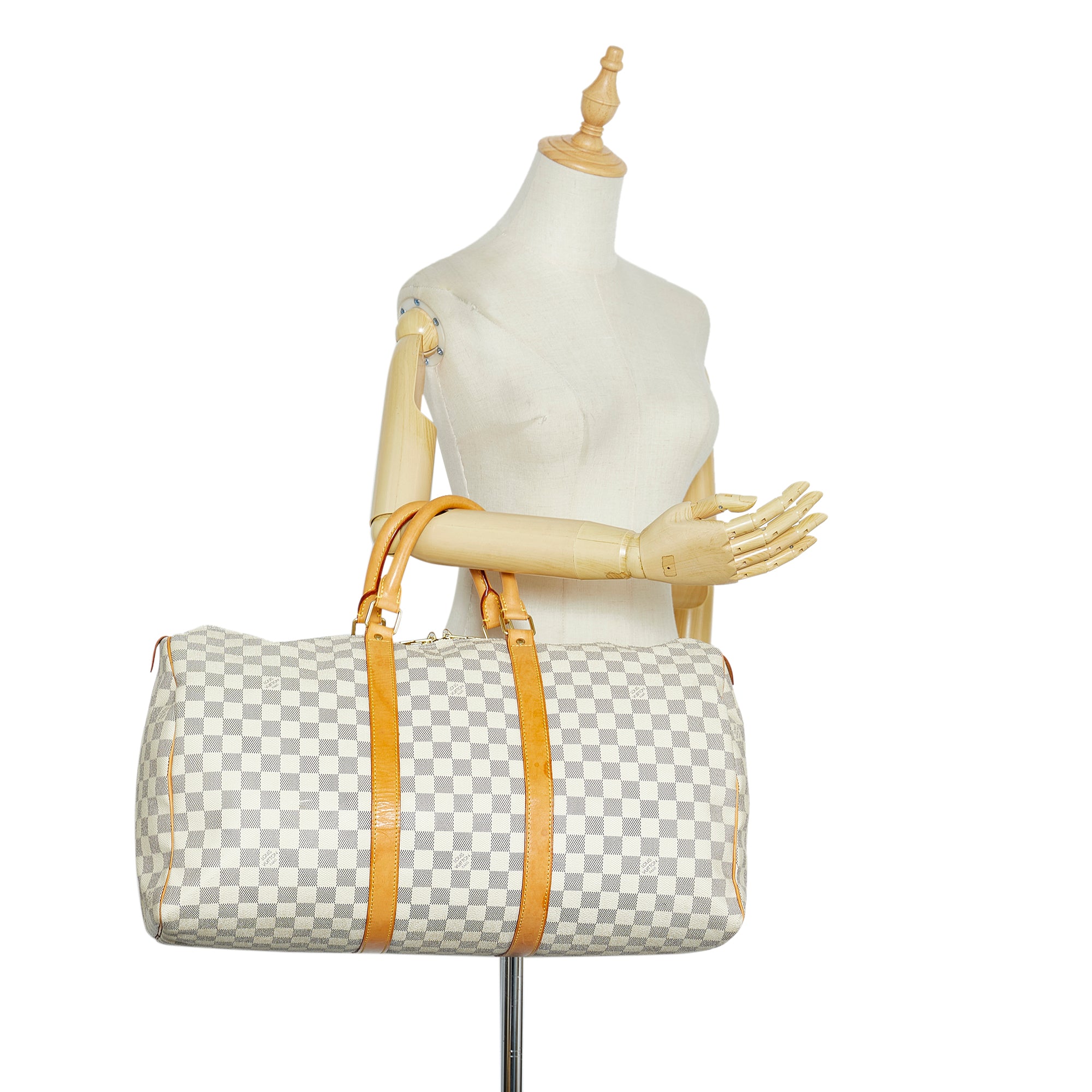 Preowned original Louis Vuitton Keepall 50 Damier Azur Travel Bag
