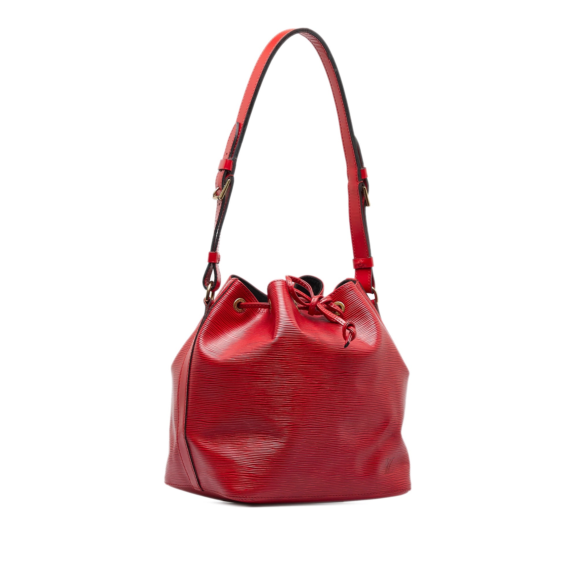 Vintage Louis Vuitton Red Epi Leather Petit Noe Bucket Bag For