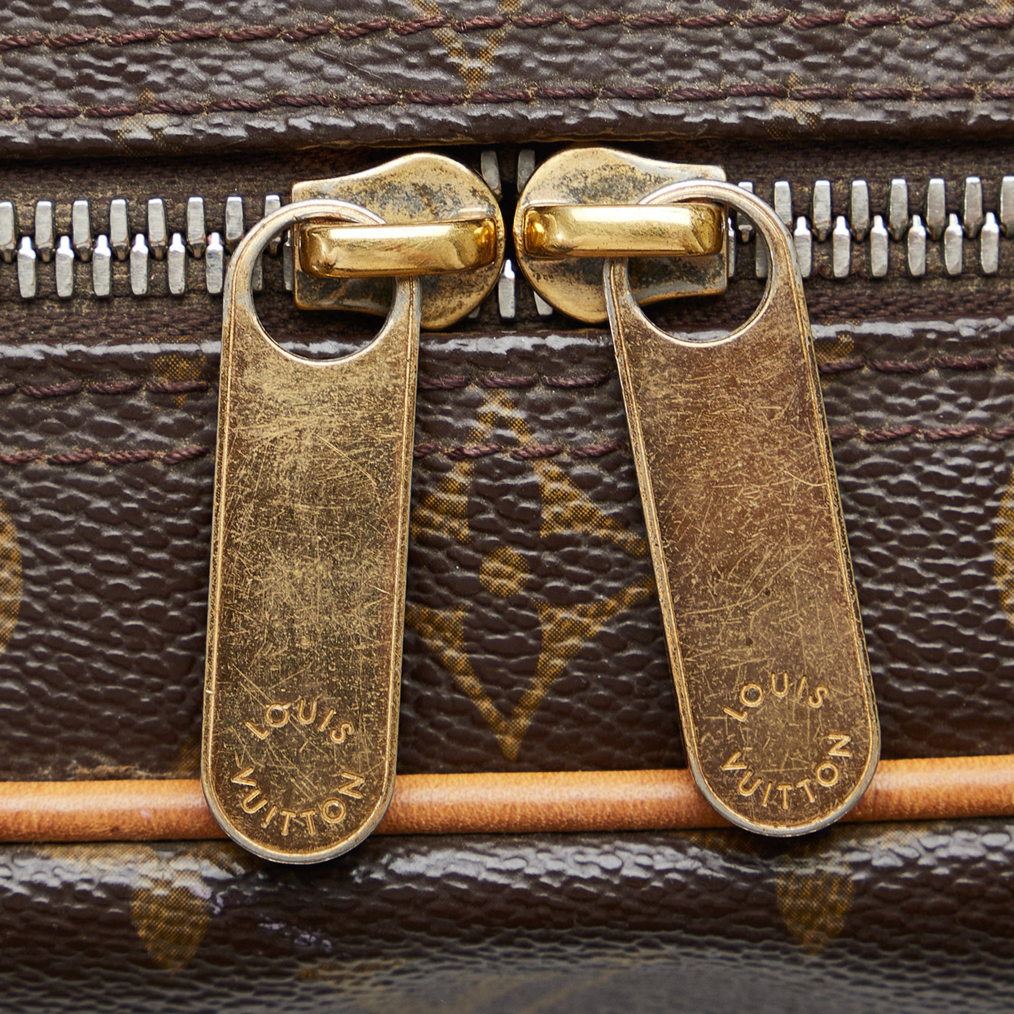 Louis Vuitton Manhattan PM Handbag Monogram Brown Vintage Women's