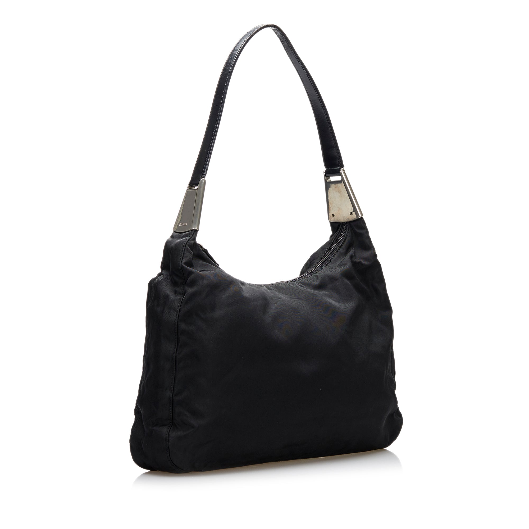 Prada Metal Handle Tessuto Tote - Black Totes, Handbags