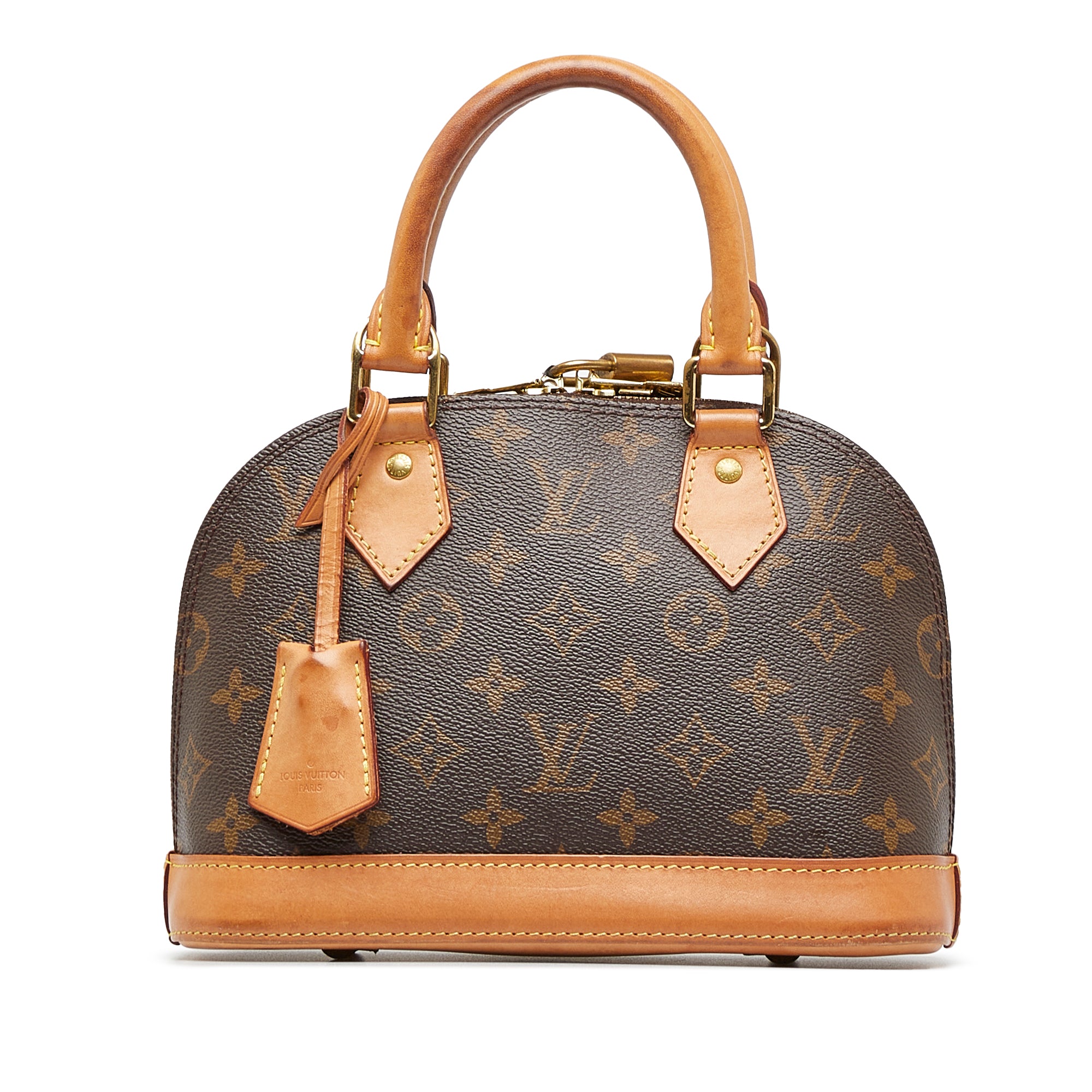 Louis Vuitton Alma Bb Monogram Canvas Leather Handbag