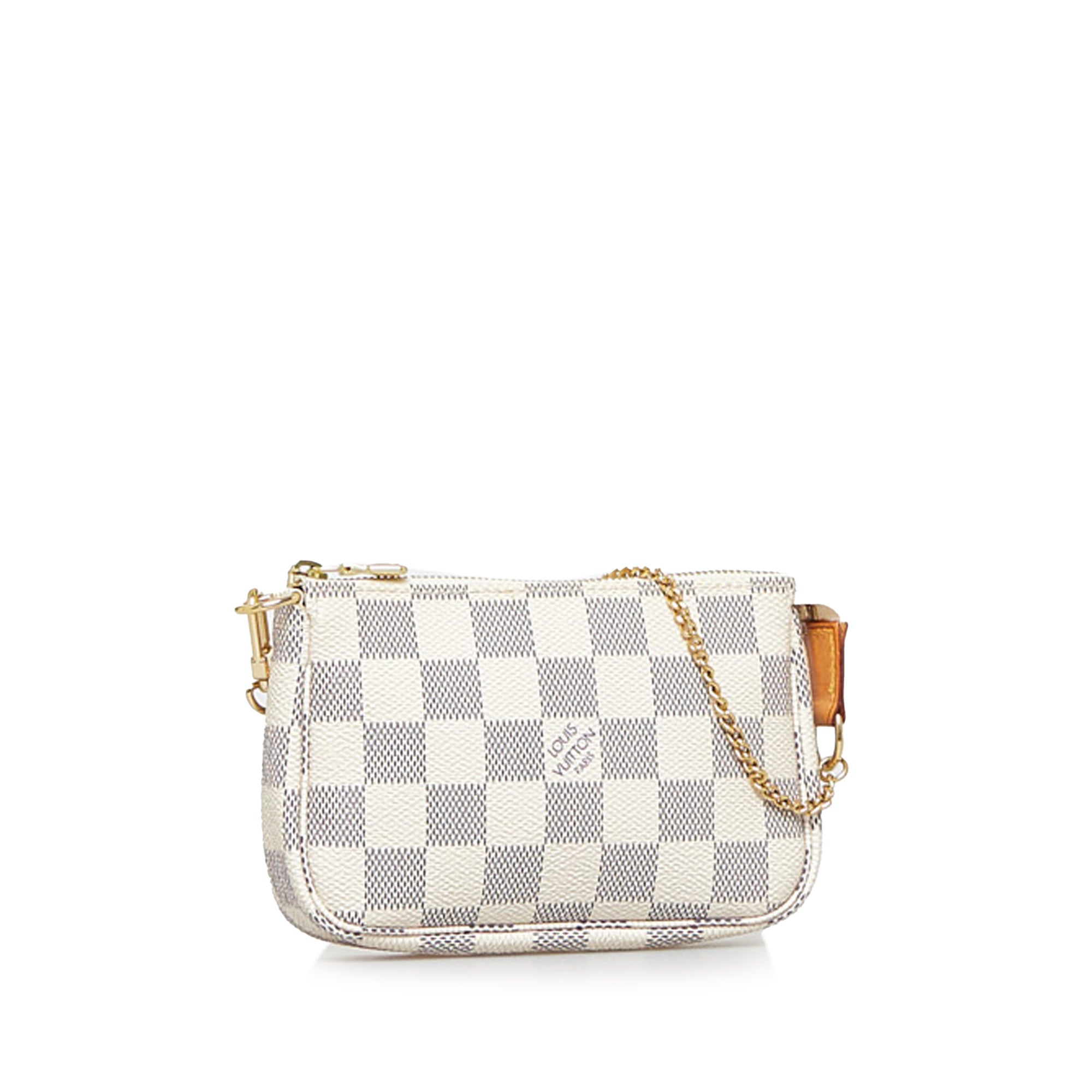 White Louis Vuitton Damier Azur Mini Pochette Accessoire Baguette