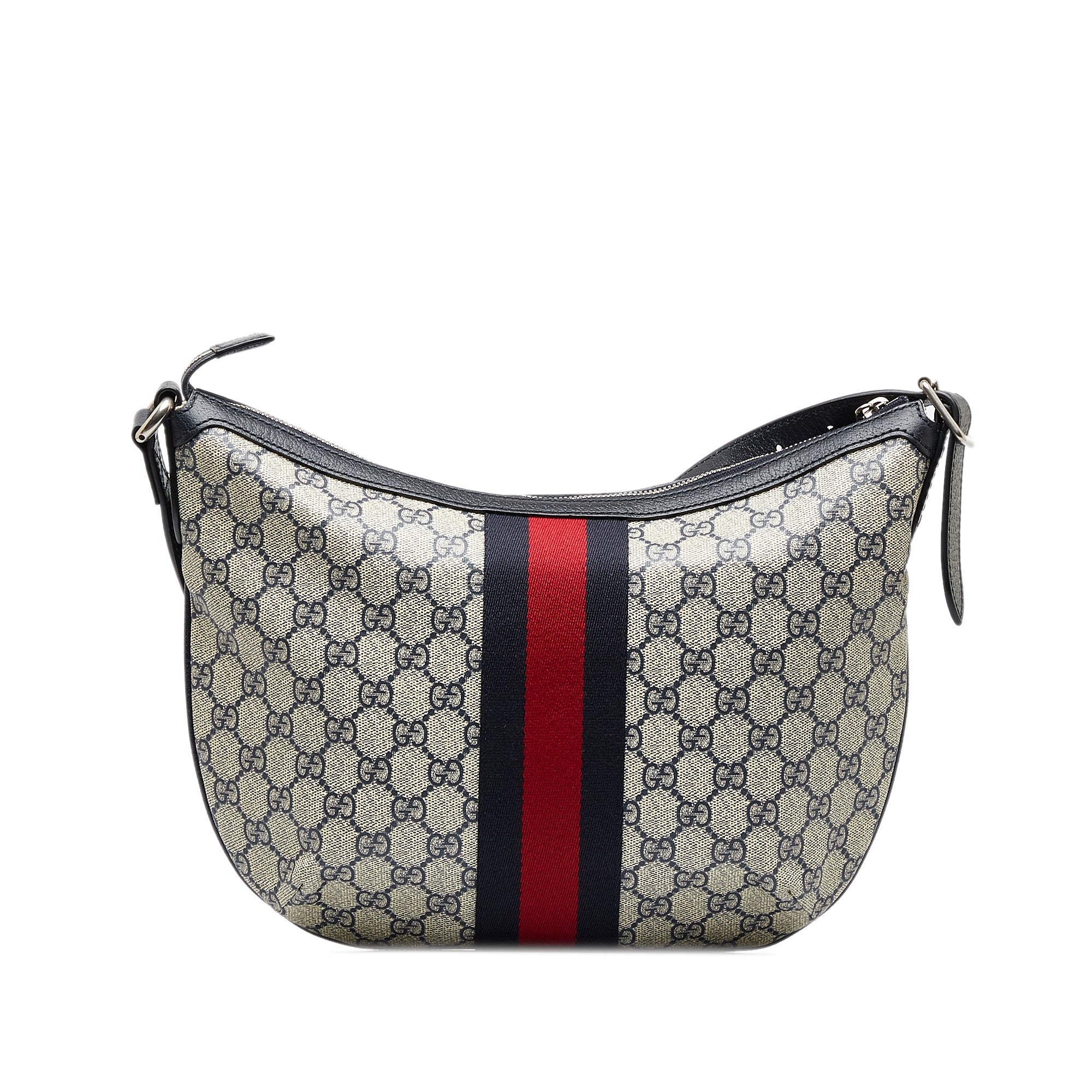 Gray Gucci Small GG Supreme Web Ophidia Half Moon Crossbody Bag – Designer  Revival