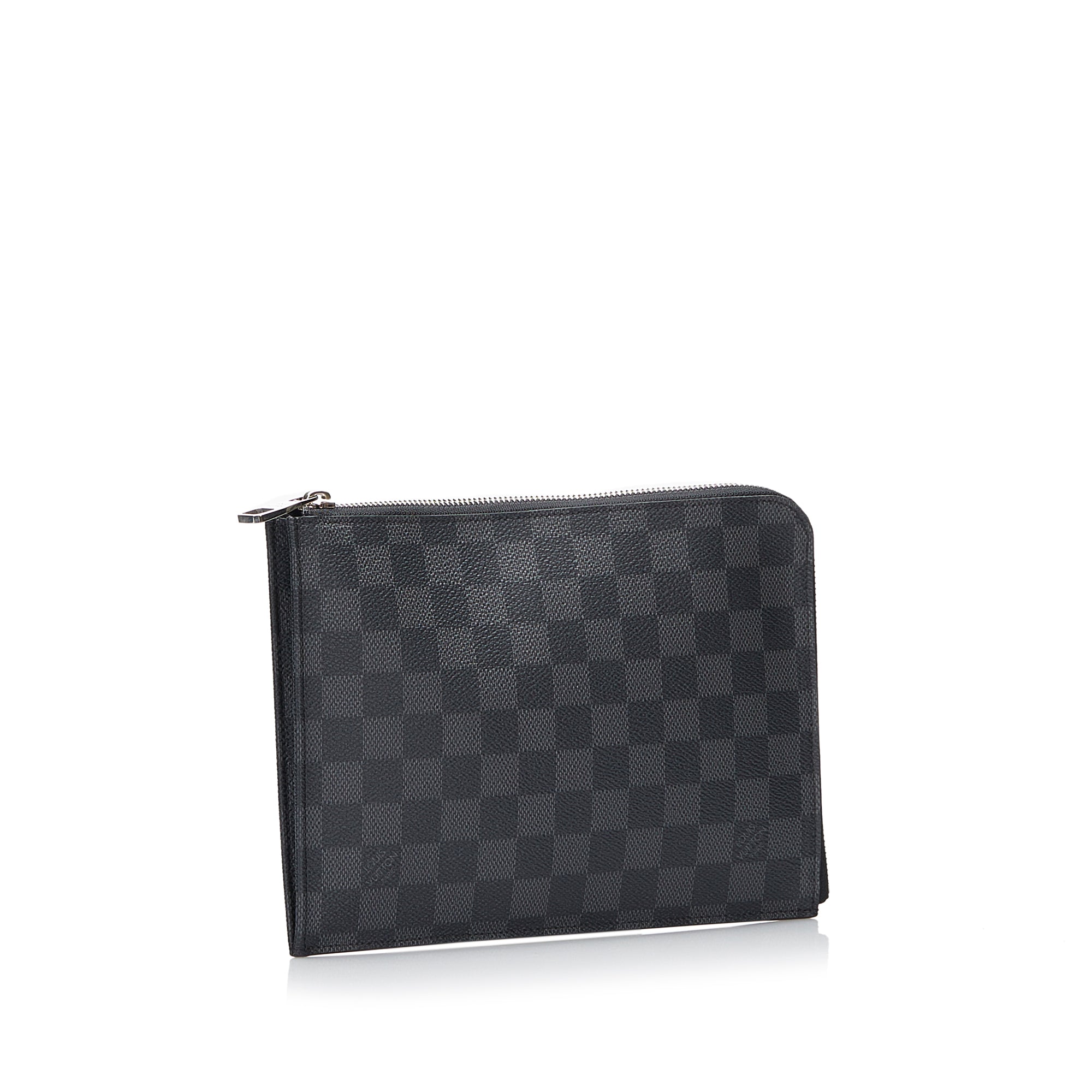 Louis Vuitton Black Damier Graphite Toiletry Pouch Zip Case Wallet