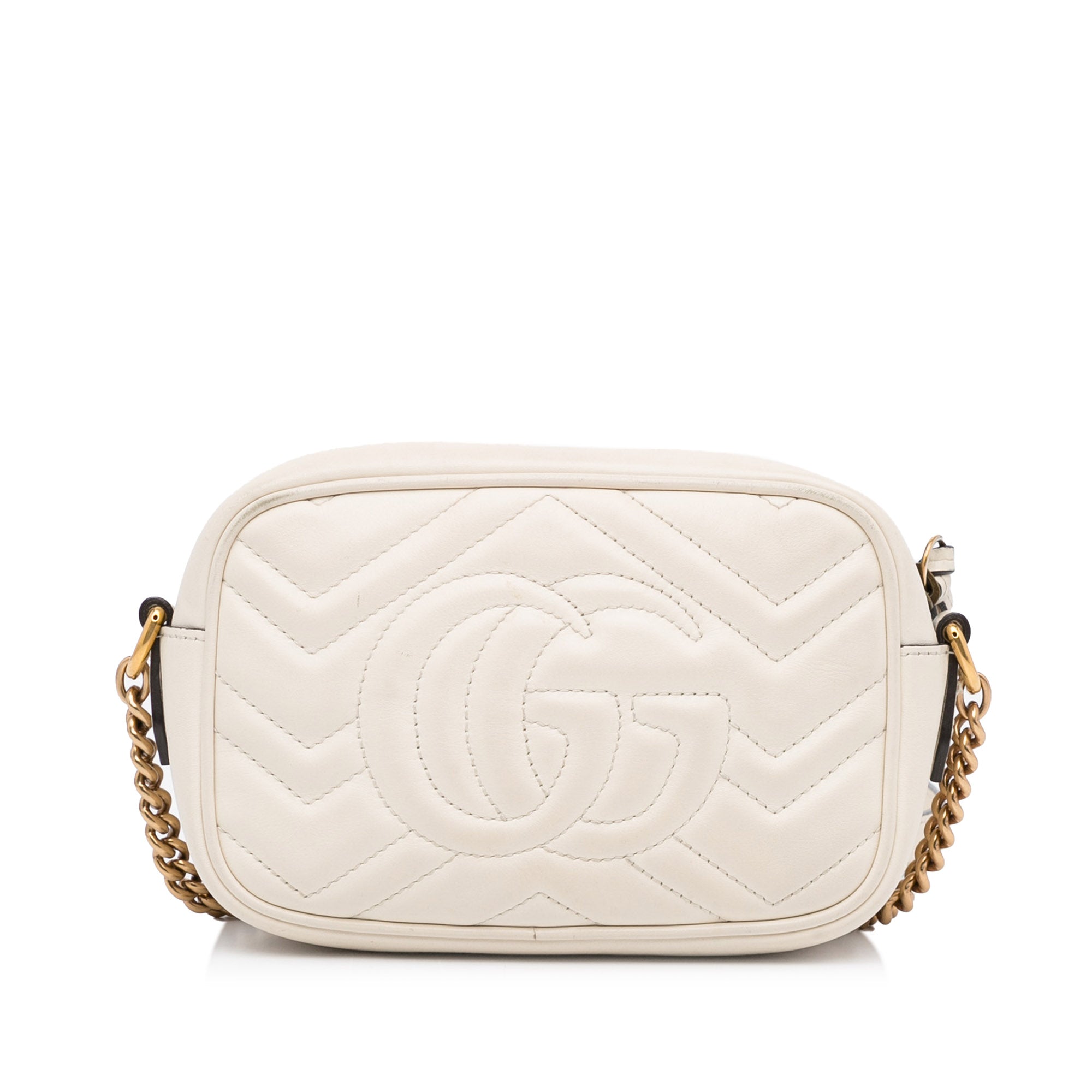 GG Marmont Small Shoulder Bag in White - Gucci