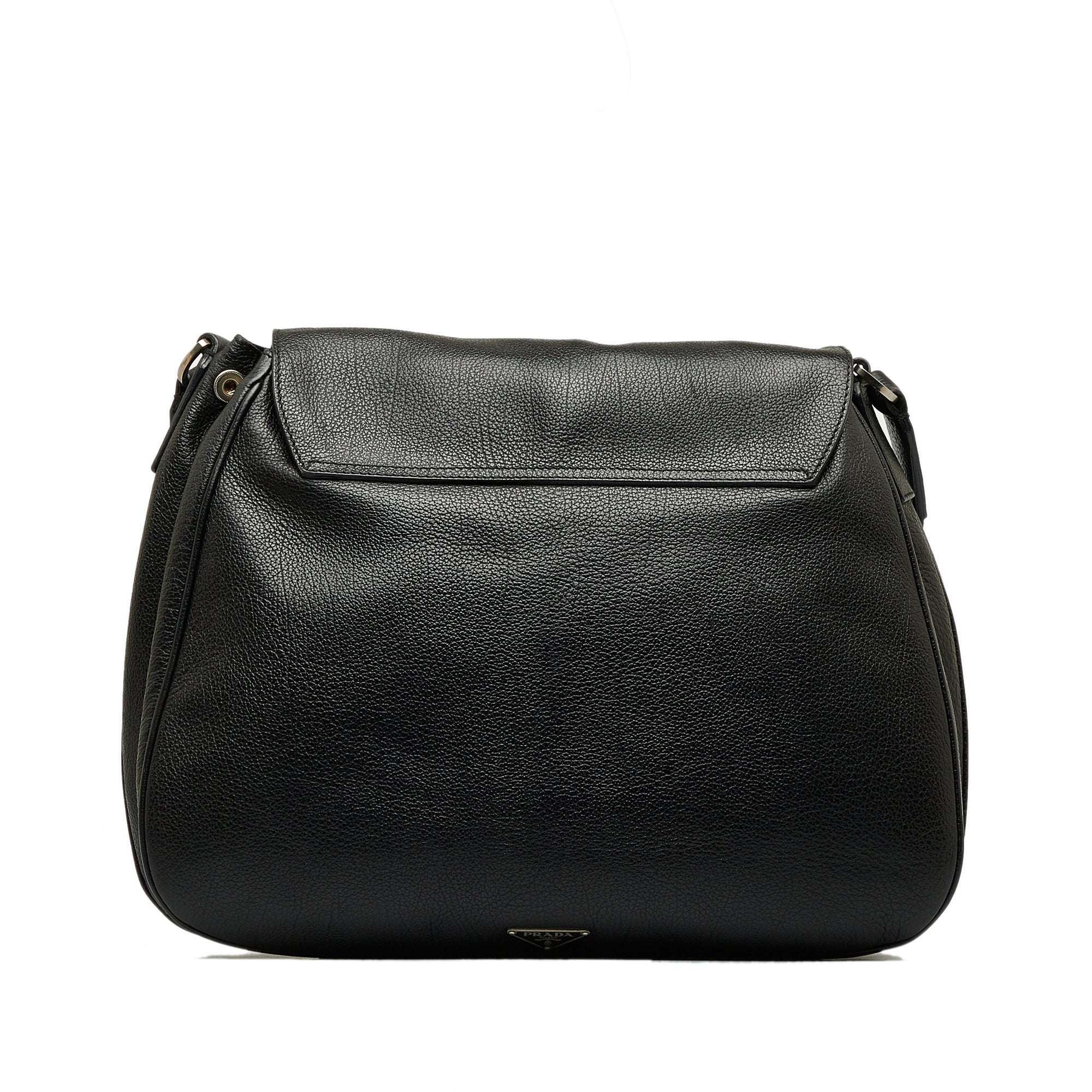 Black Prada Leather Crossbody Bag – Designer Revival