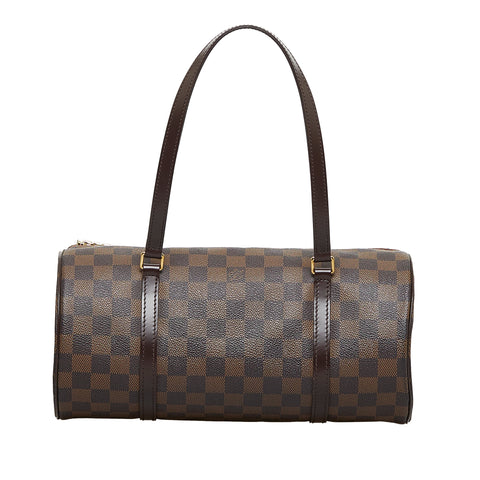 Louis Vuitton Brown Damier Ebene Pochette Trousse Leather Cloth
