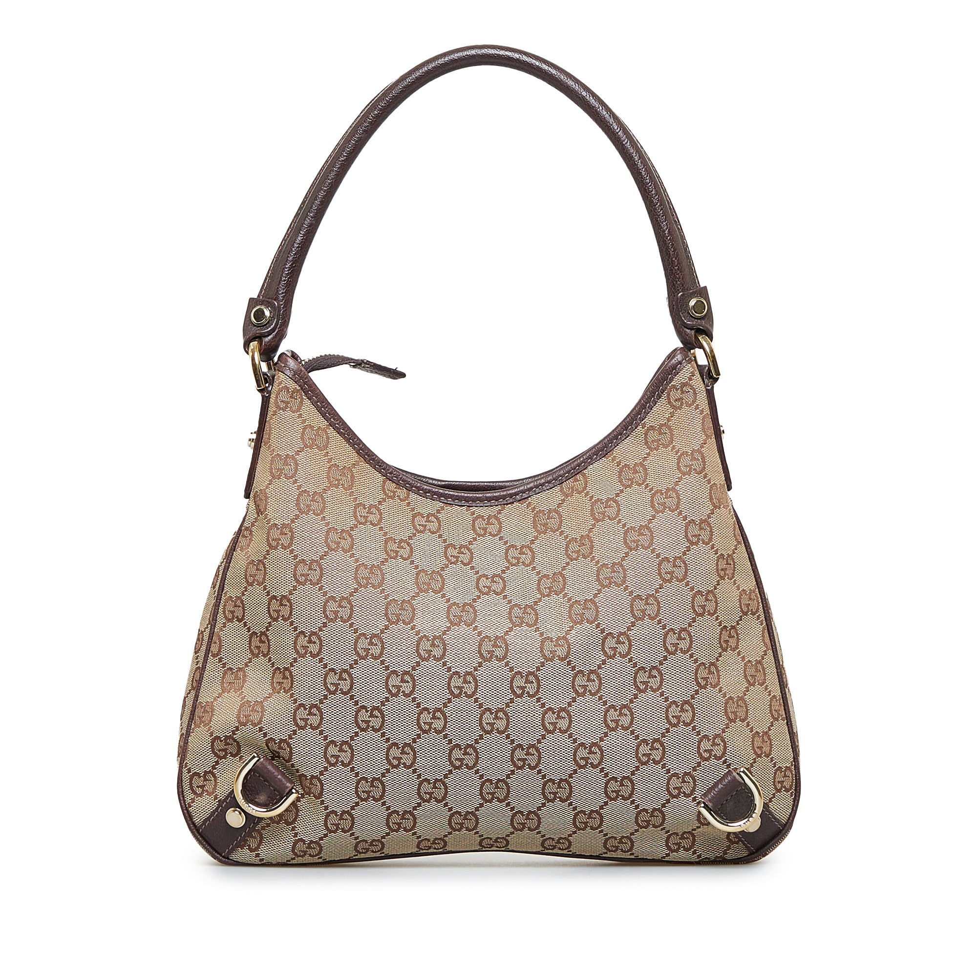 Gucci Brown Gg Canvas Small D-Ring Abbey Shoulder Bag (Authentic