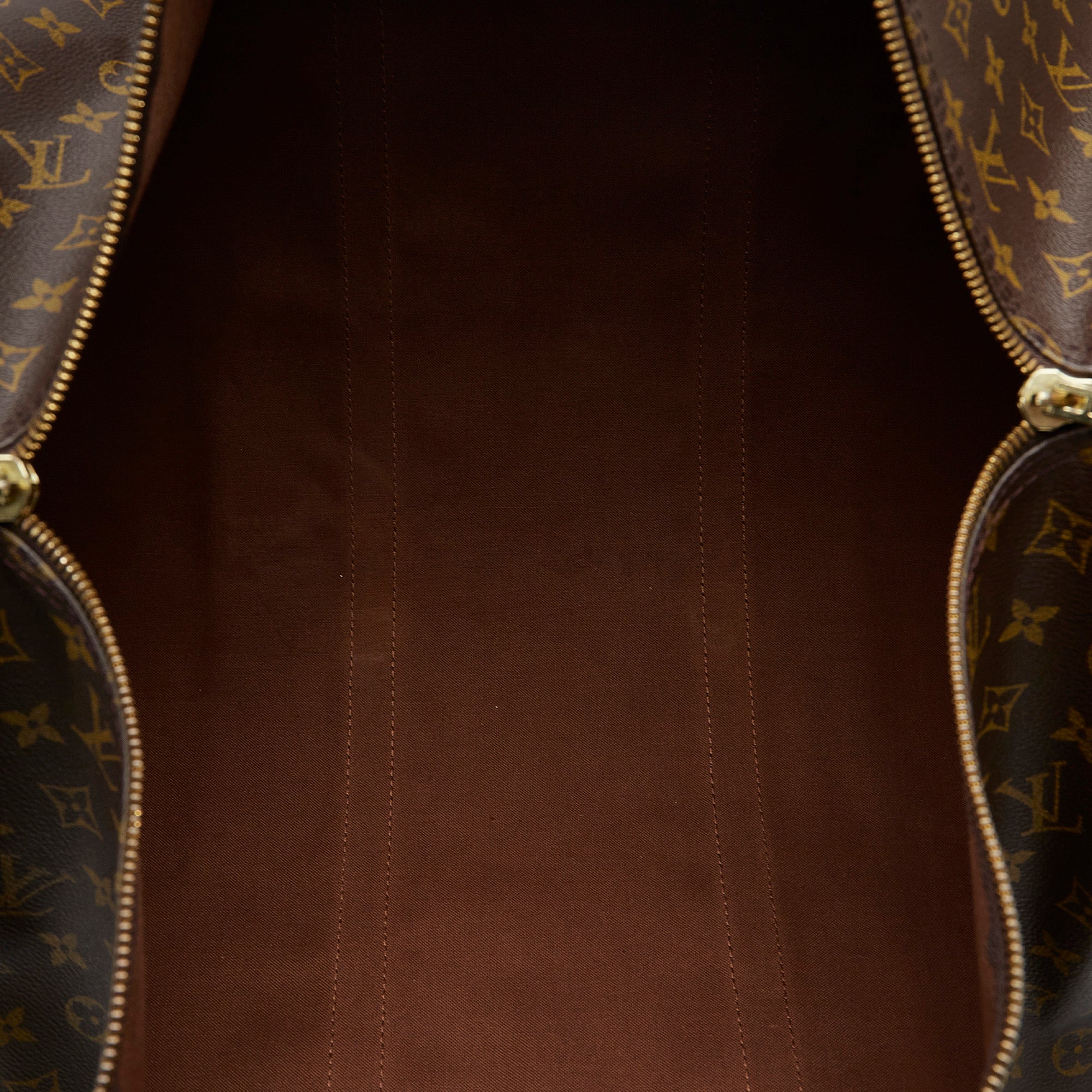 Louis Vuitton Monogram Keepall Bandouliere 60 Leather Brown Boston