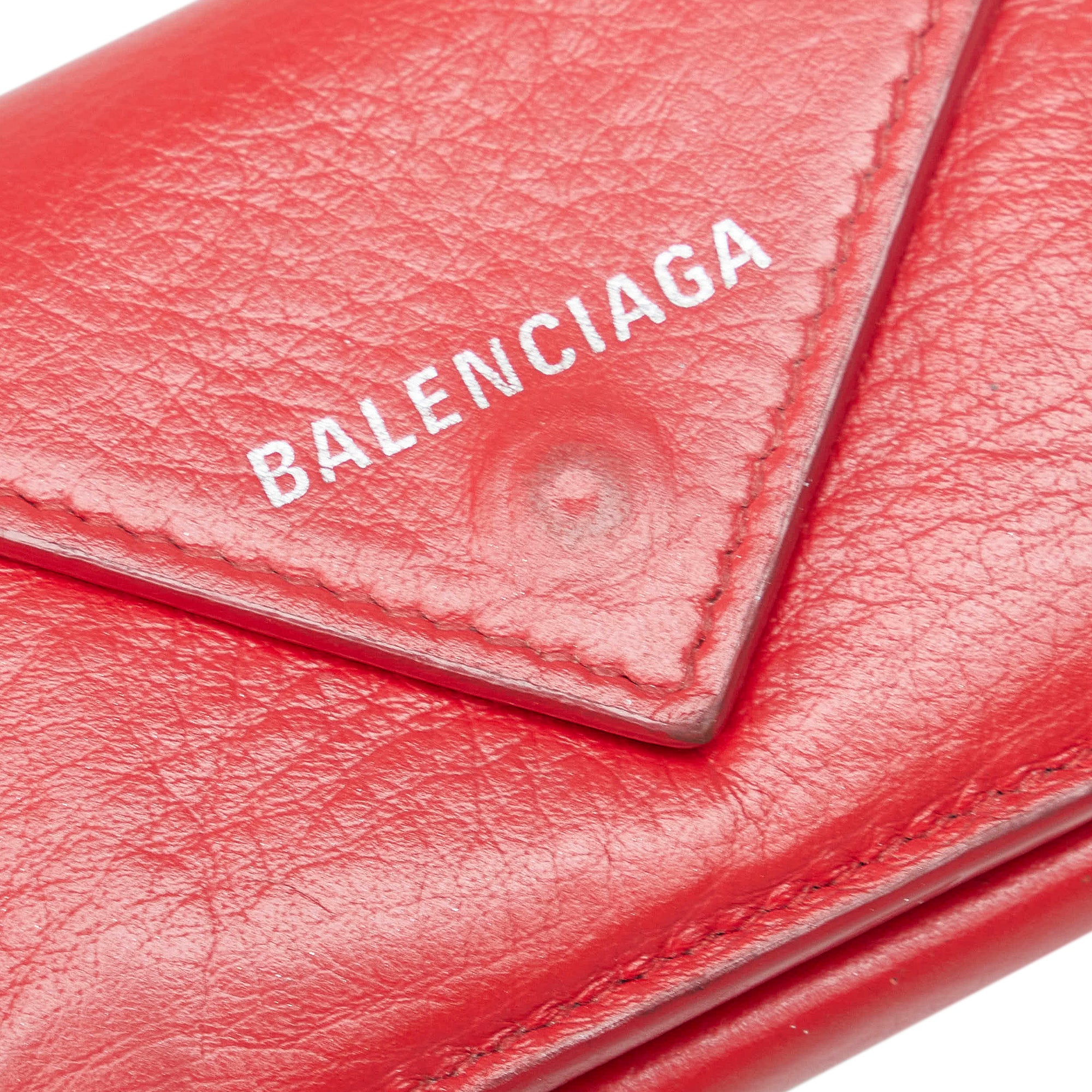 Balenciaga Papier Mini Leather Compact Wallet