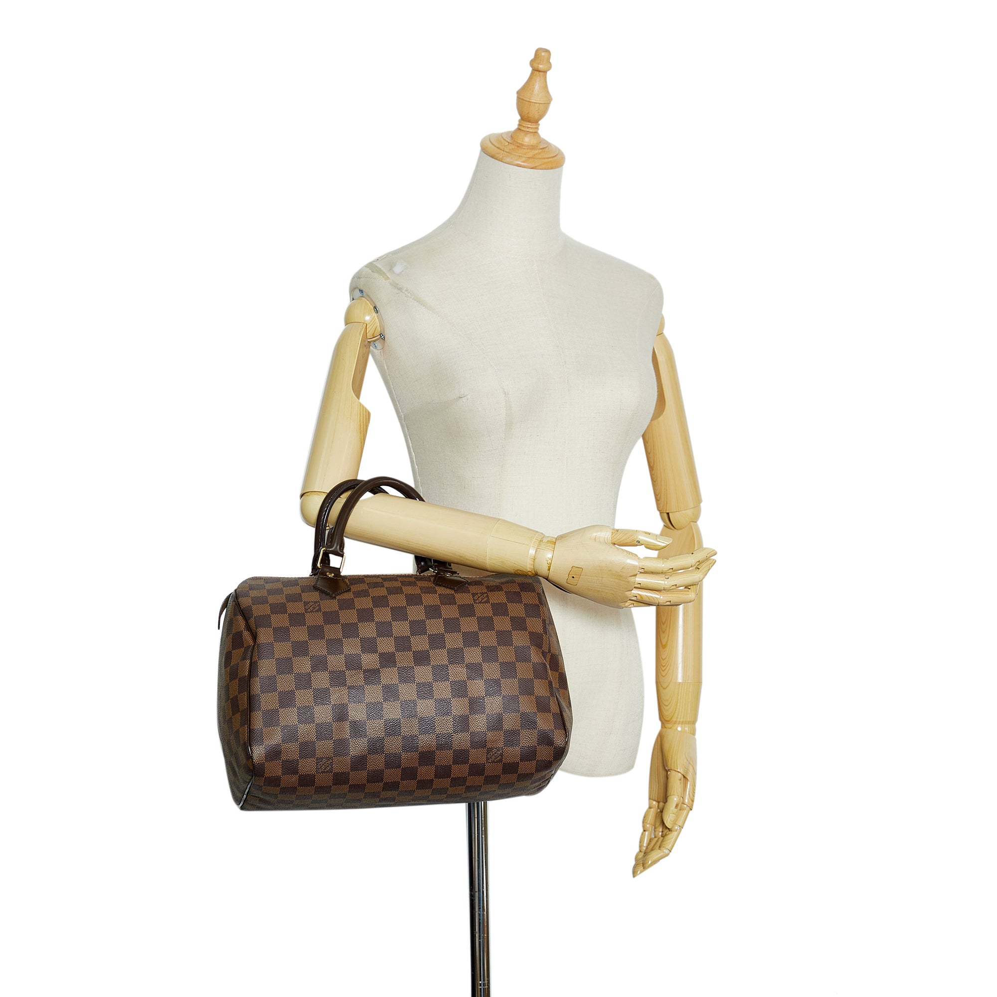 Speedy bandoulière leather handbag Louis Vuitton Brown in Leather - 31941186