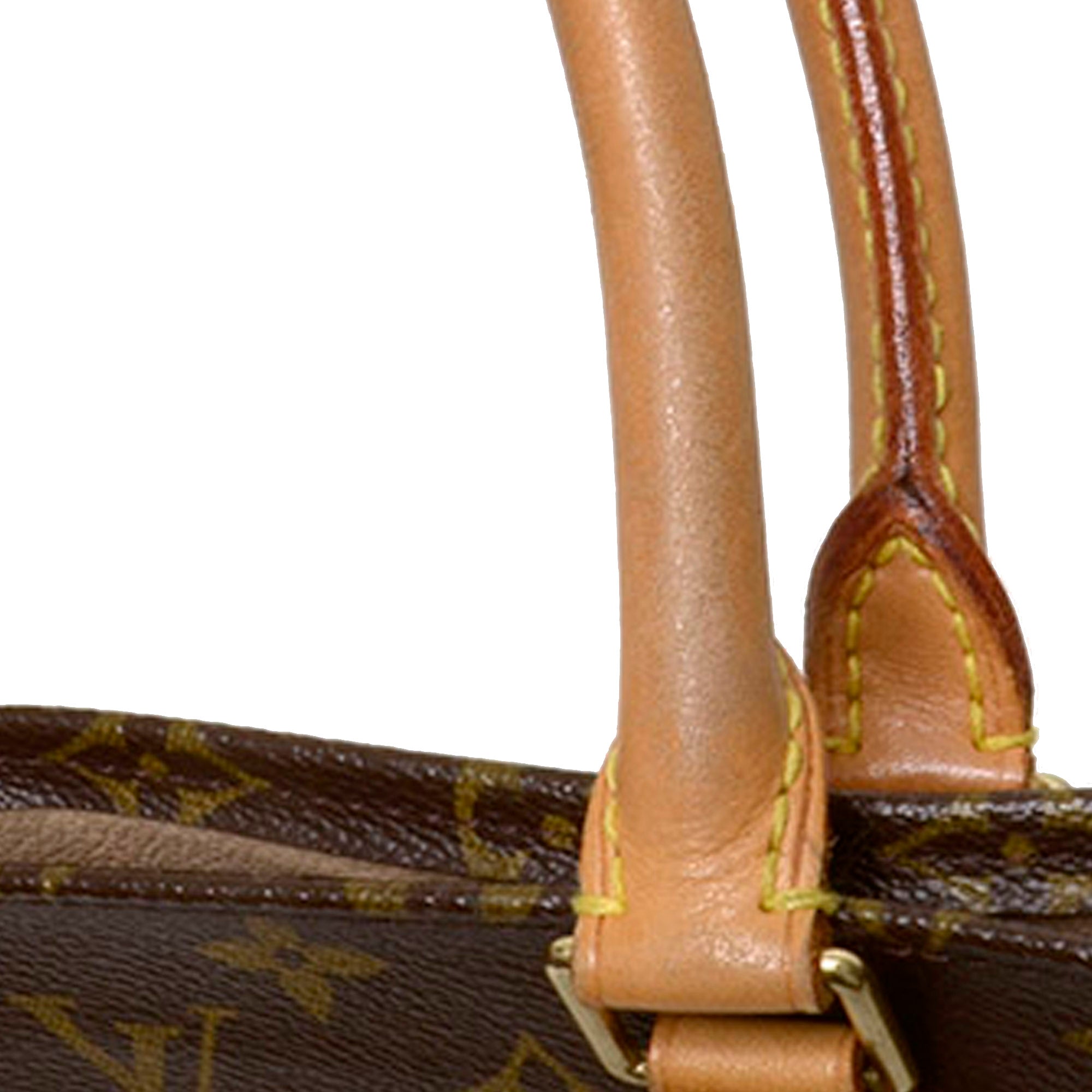 100% Authentic Louis Vuitton Sac Plat Browns Monogram Hand Bag
