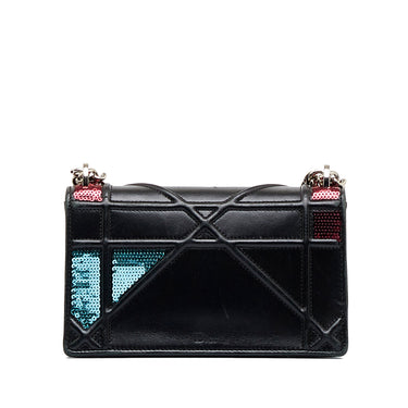 Black Dior Mini Diorama Sequin Flap Crossbody Bag - Designer Revival