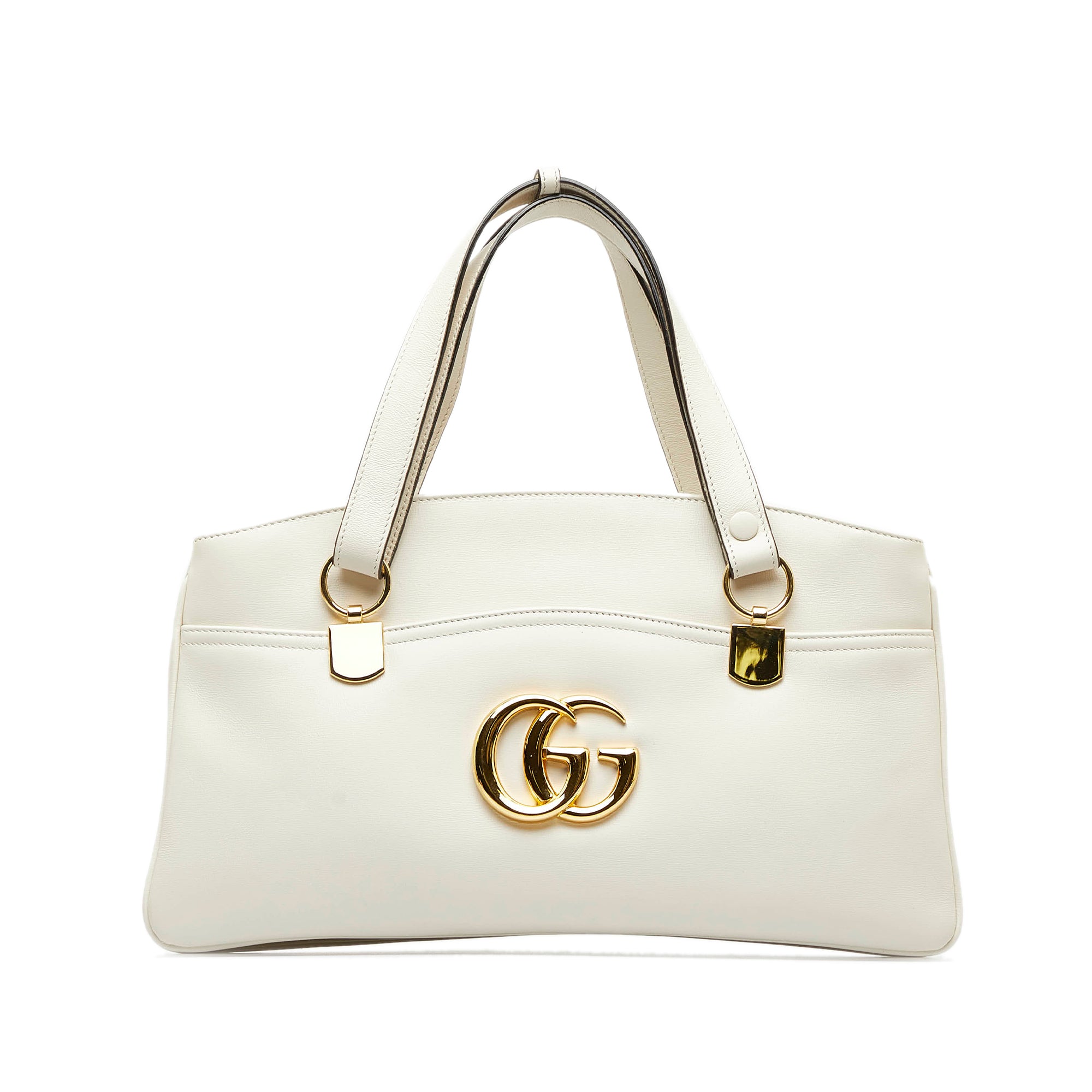 White Gucci Small Web Foldable Tote Satchel – Designer Revival