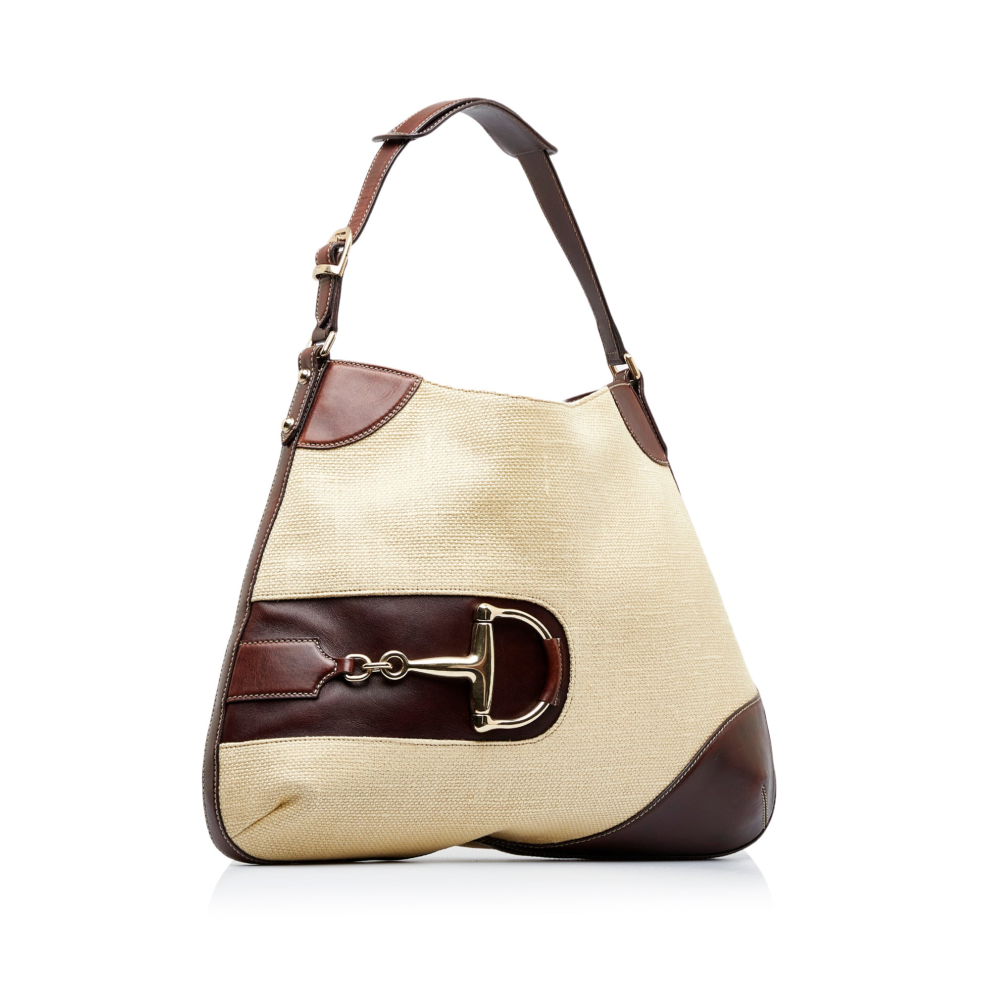 Beige Gucci Hasler Canvas Hobo – Designer Revival