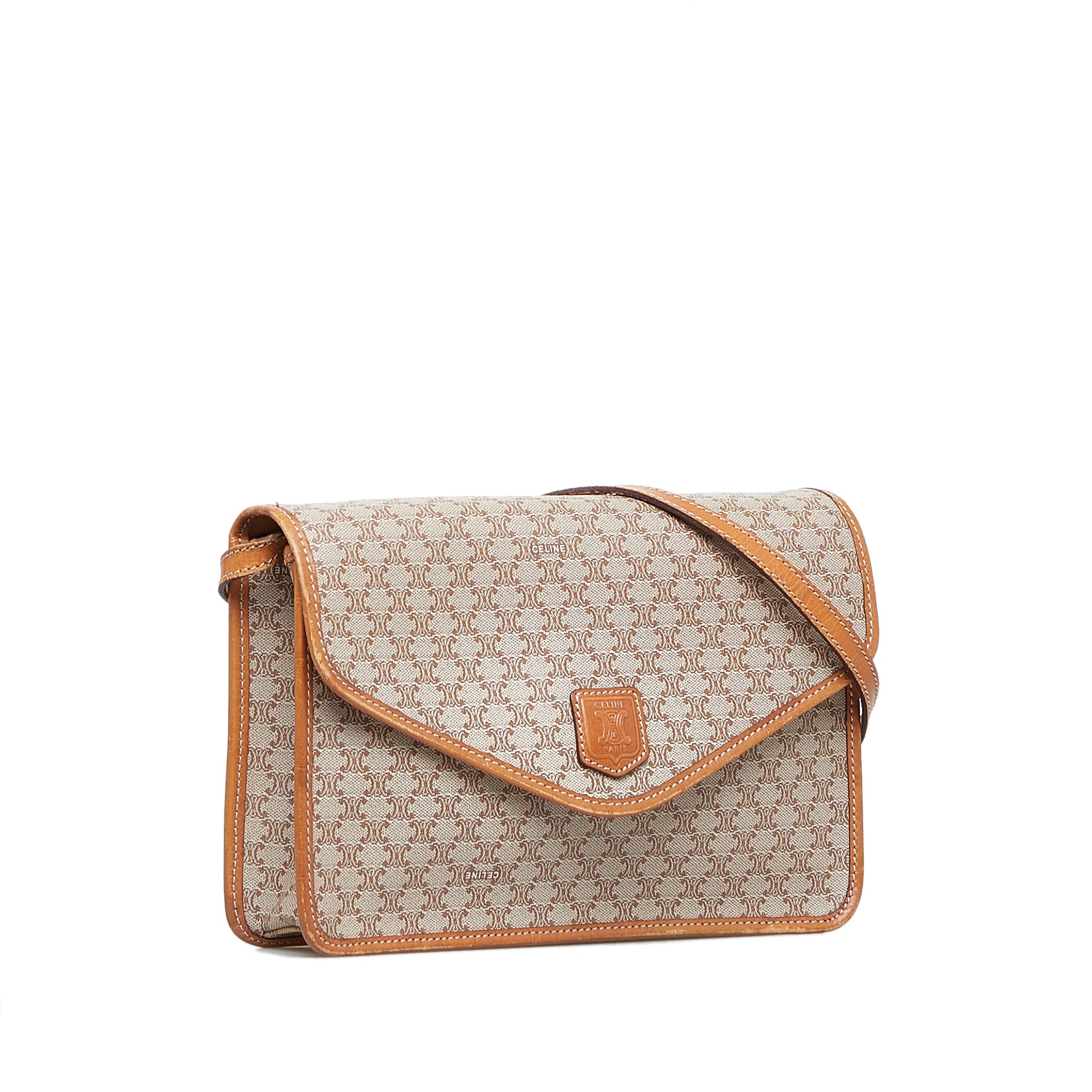 Carolina Herrera Monogram Coated Canvas Envelope Crossbody Bag