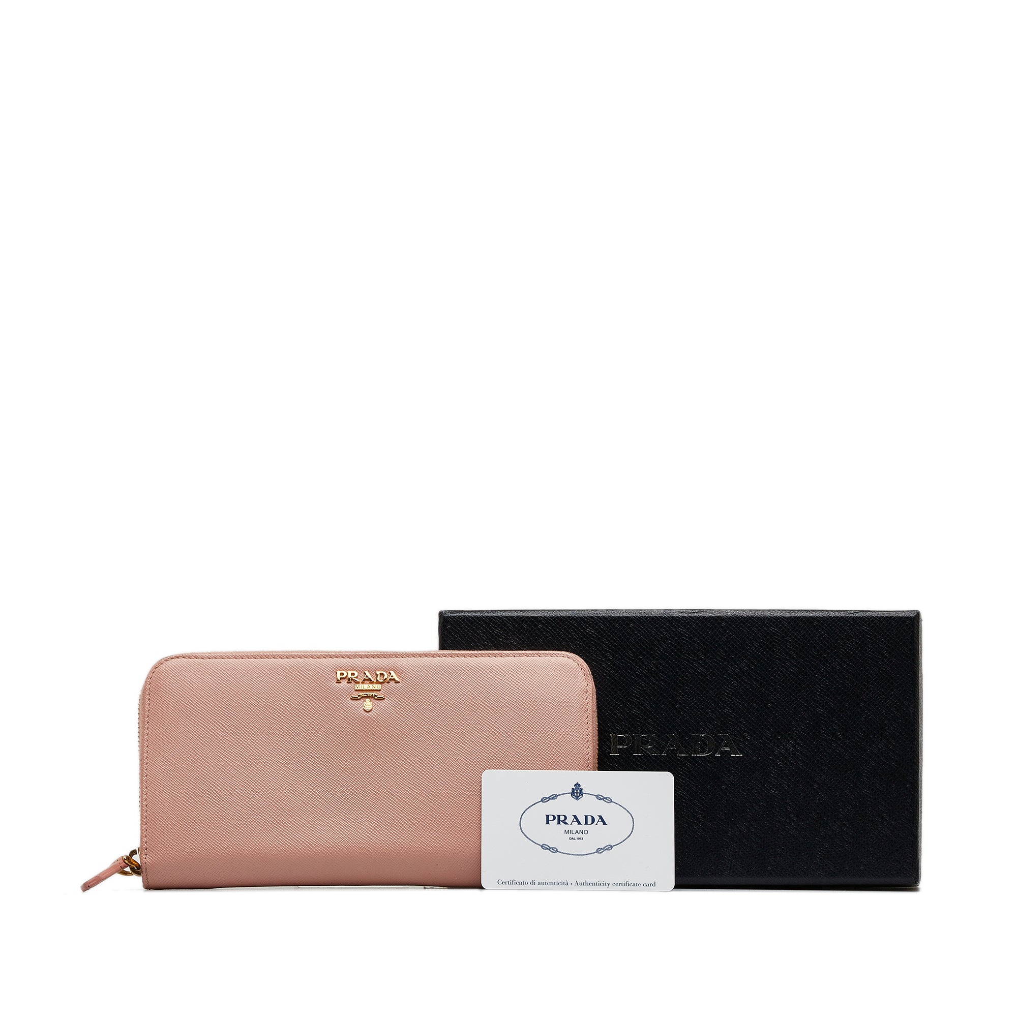 Authentic Prada Saffiano Pink Leather Wallet