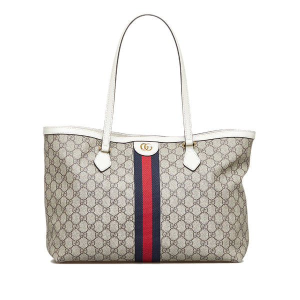 Ophidia GG mini top handle bag in beige and blue GG Supreme | GUCCI® US