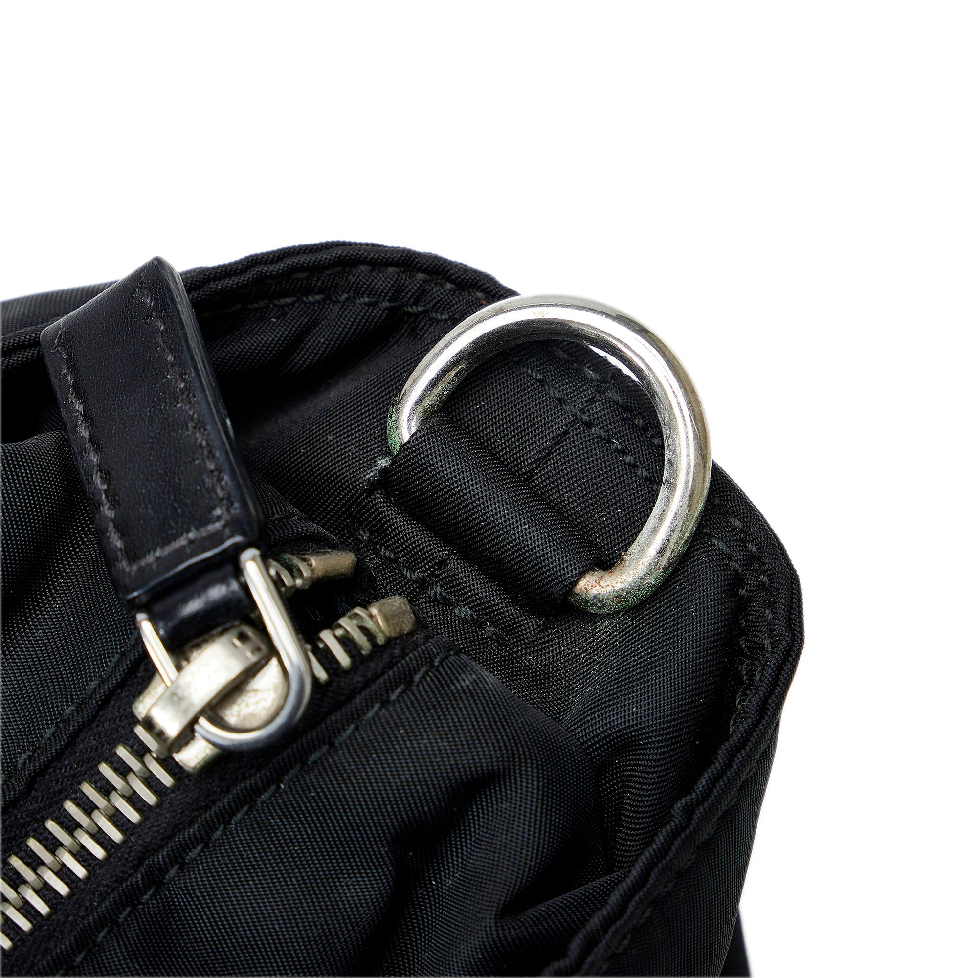 Prada Tessuto Ruffle Handbag Black Cloth ref.733780 - Joli Closet