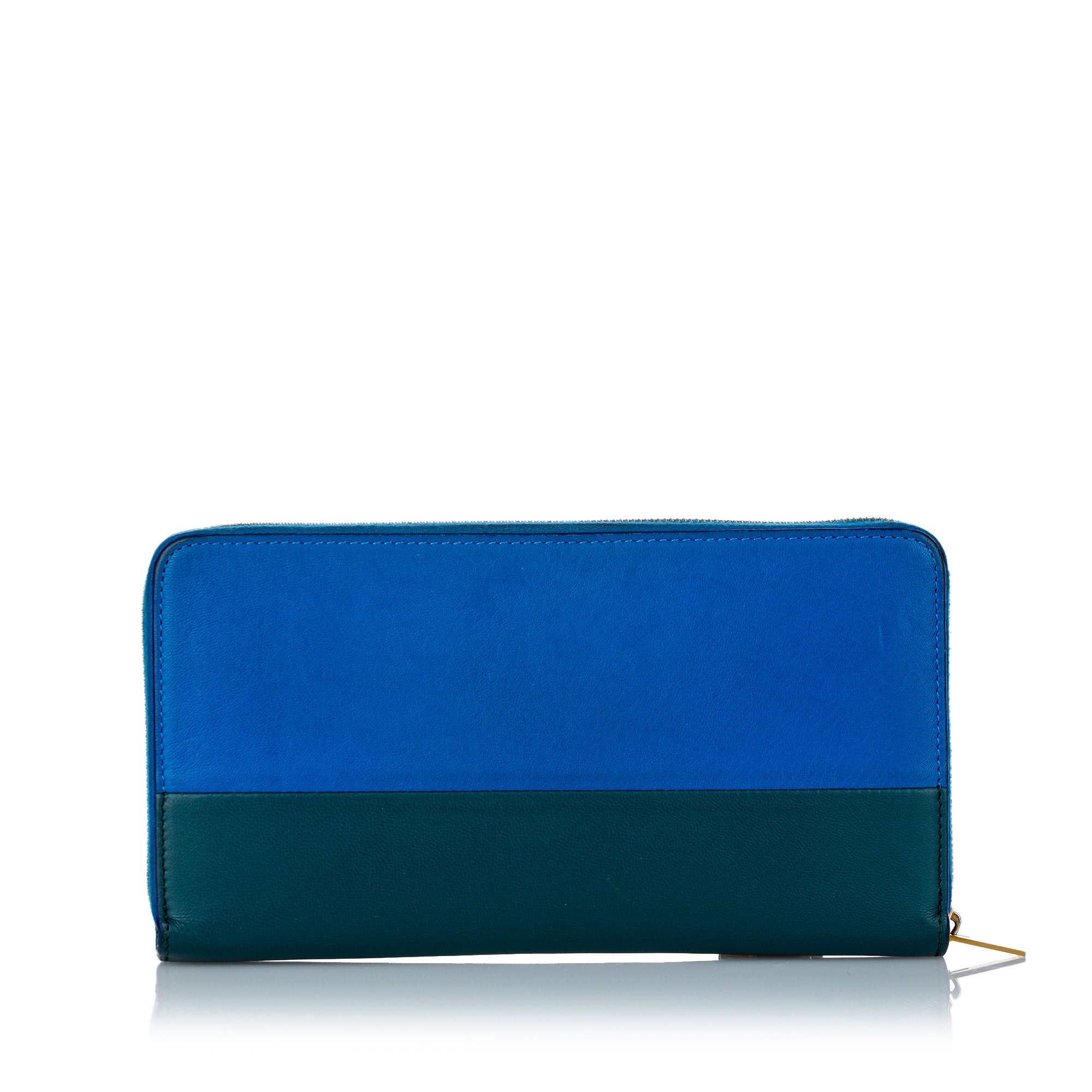 Celine Blue/Burgundy Leather Large Multifunction Strap Wallet - ShopStyle