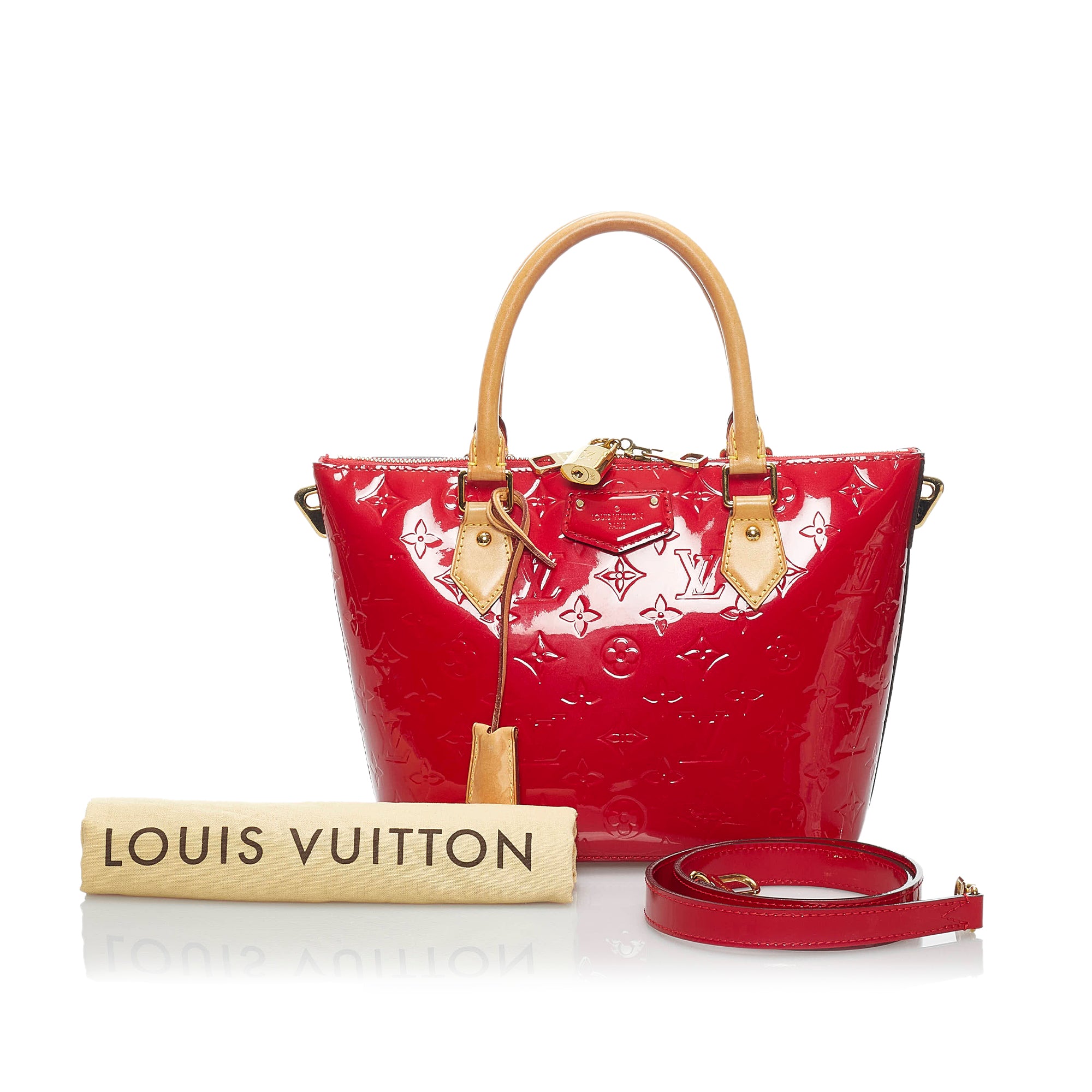 Louis Vuitton Montebello Red Patent Leather Handbag (Pre-Owned)