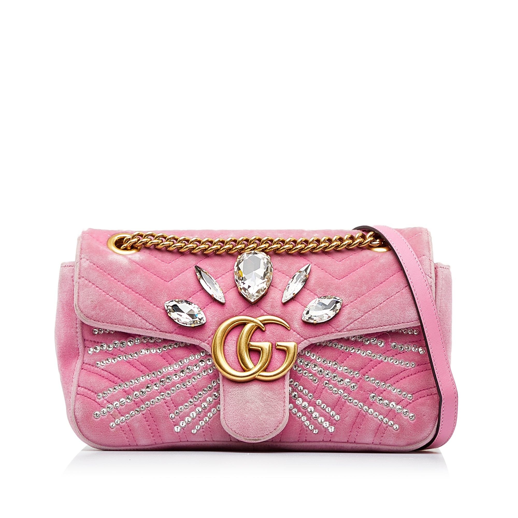 Cra wallonieShops Revival Embellished Velvet Crossbody Pink