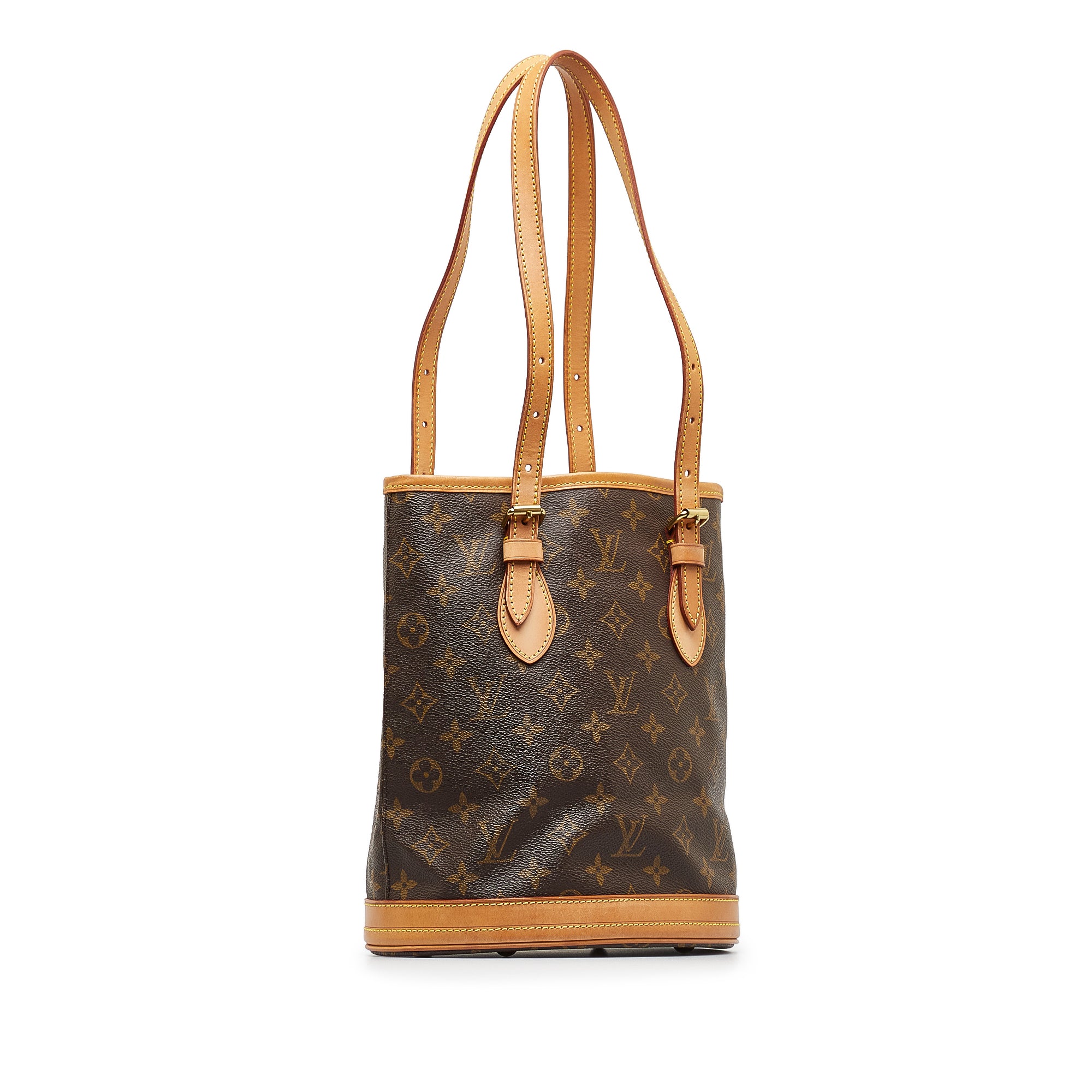 Louis Vuitton Petit Bucket Shopping Bag in Natural Leather