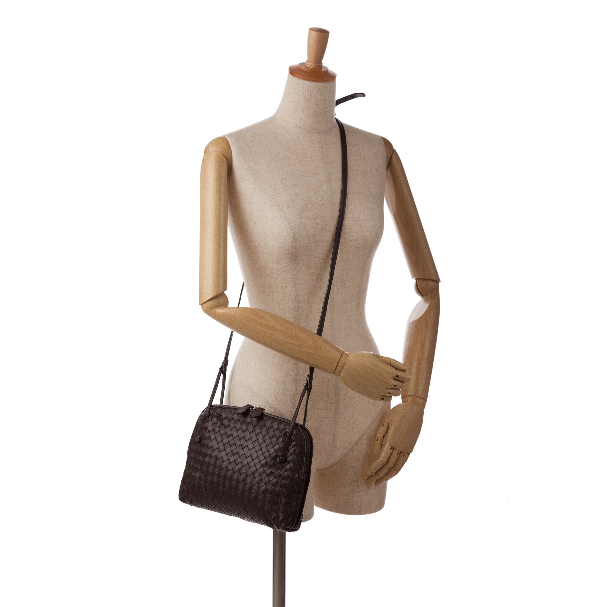 Sold at Auction: Bottega Veneta - Small Nodini Crossbody Bag - Tan Brown  Woven Leather Square