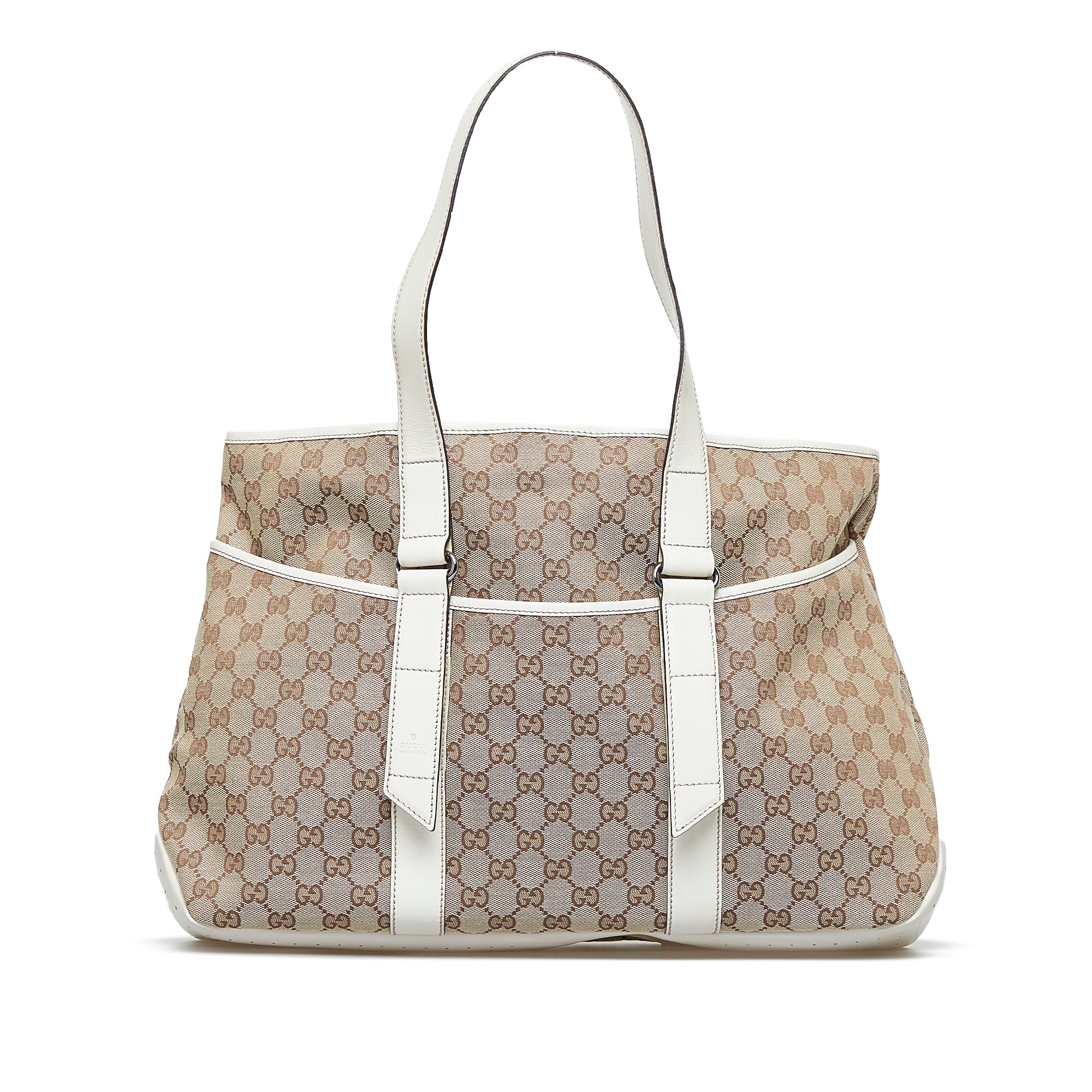 Gucci, Bags, Authantic Gg Canvas Nd Leather Gucci Tote