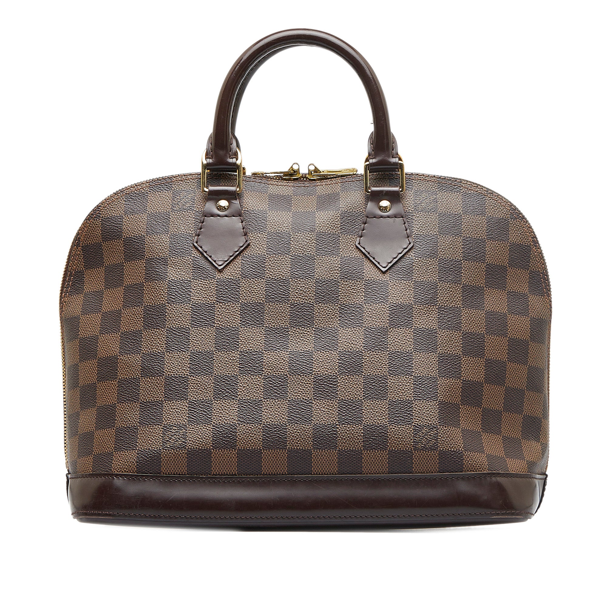 Louis+Vuitton+Alma+Damier+Ebene+Shoulder+Bag+BB+Brown+Canvas for sale  online