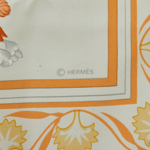 Blue Hermes Luna Park Printed Silk Scarf Scarves – Designer Revival