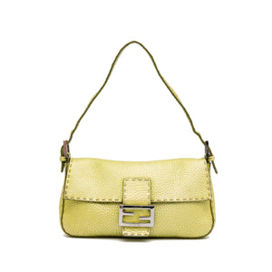 FENDI Vintage Mamma Baguette Mini Pochette Yellow Gold Leather