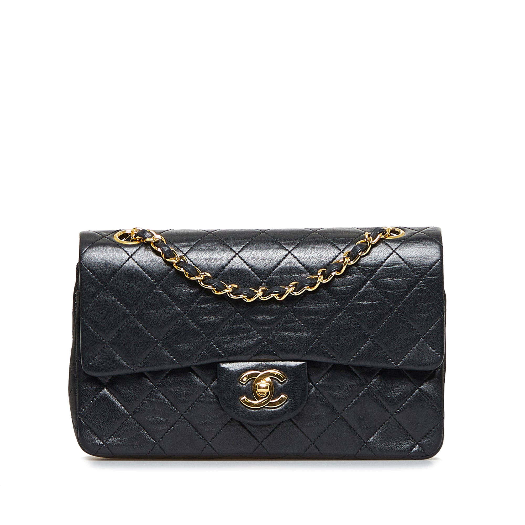Chanel Black Quilted Caviar Classic Double Flap Small