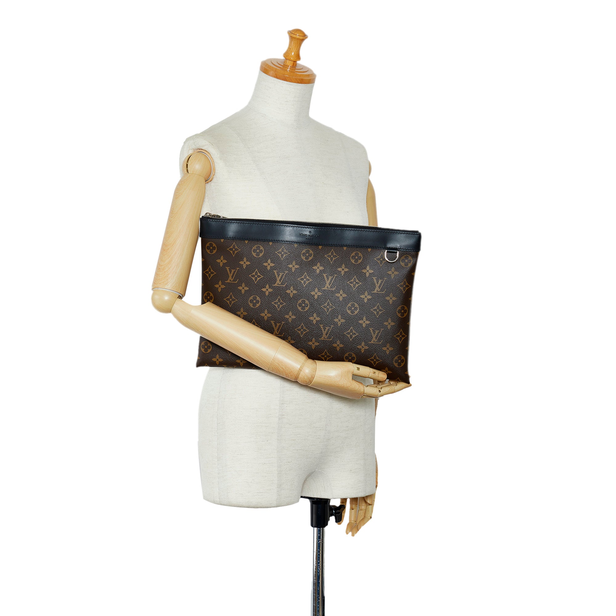 Brown Louis Vuitton Monogram Macassar Discovery Pochette GM Clutch