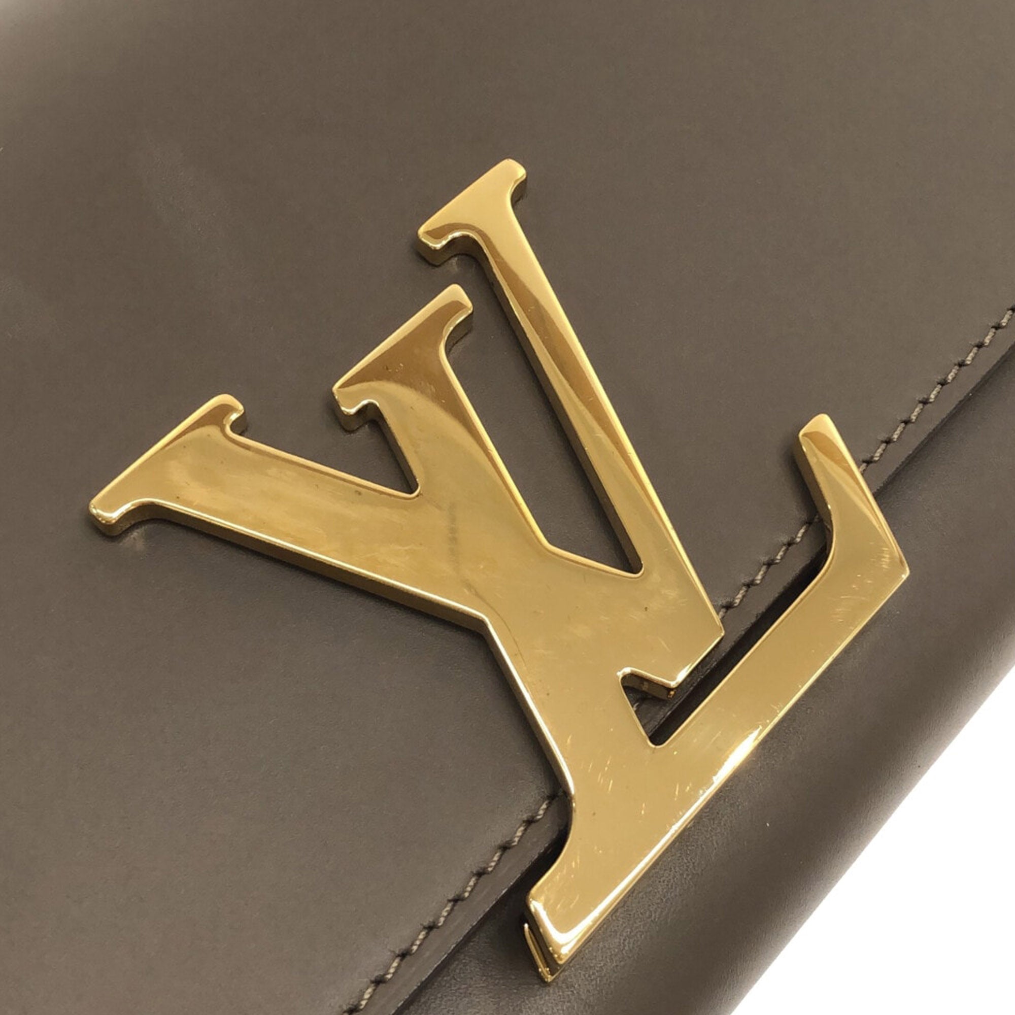 Louis Vuitton Flap Chain Louise MM Black in Calfskin with Brass - US