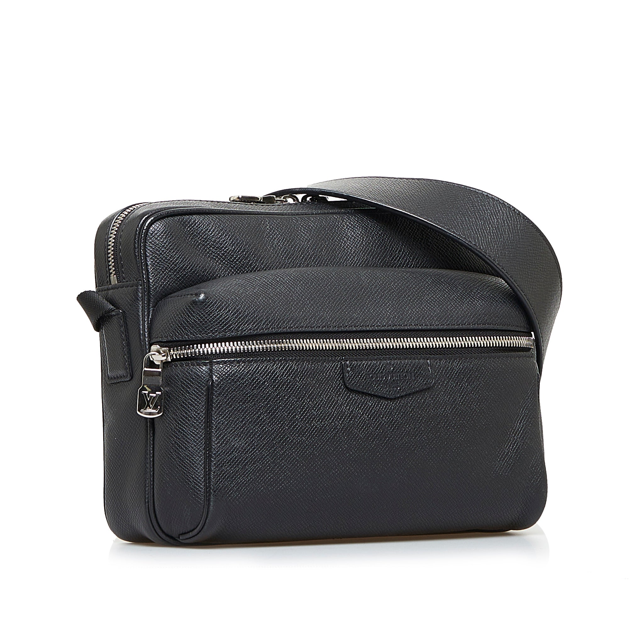 Louis+Vuitton+Outdoor+Messenger+Bag+PM+Black+Leather for sale online