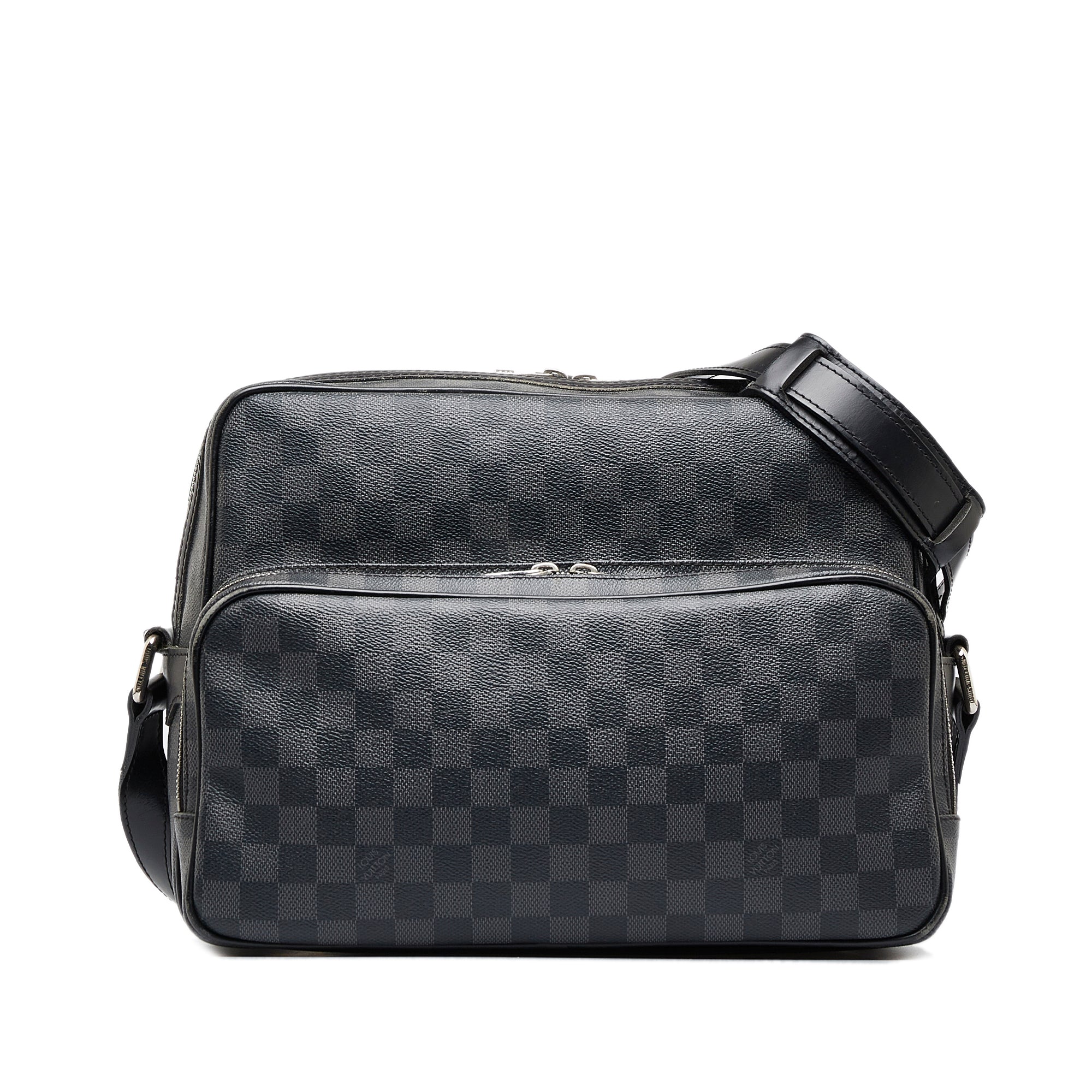 Shop Louis Vuitton DAMIER GRAPHITE Leather Crossbody Bag Logo