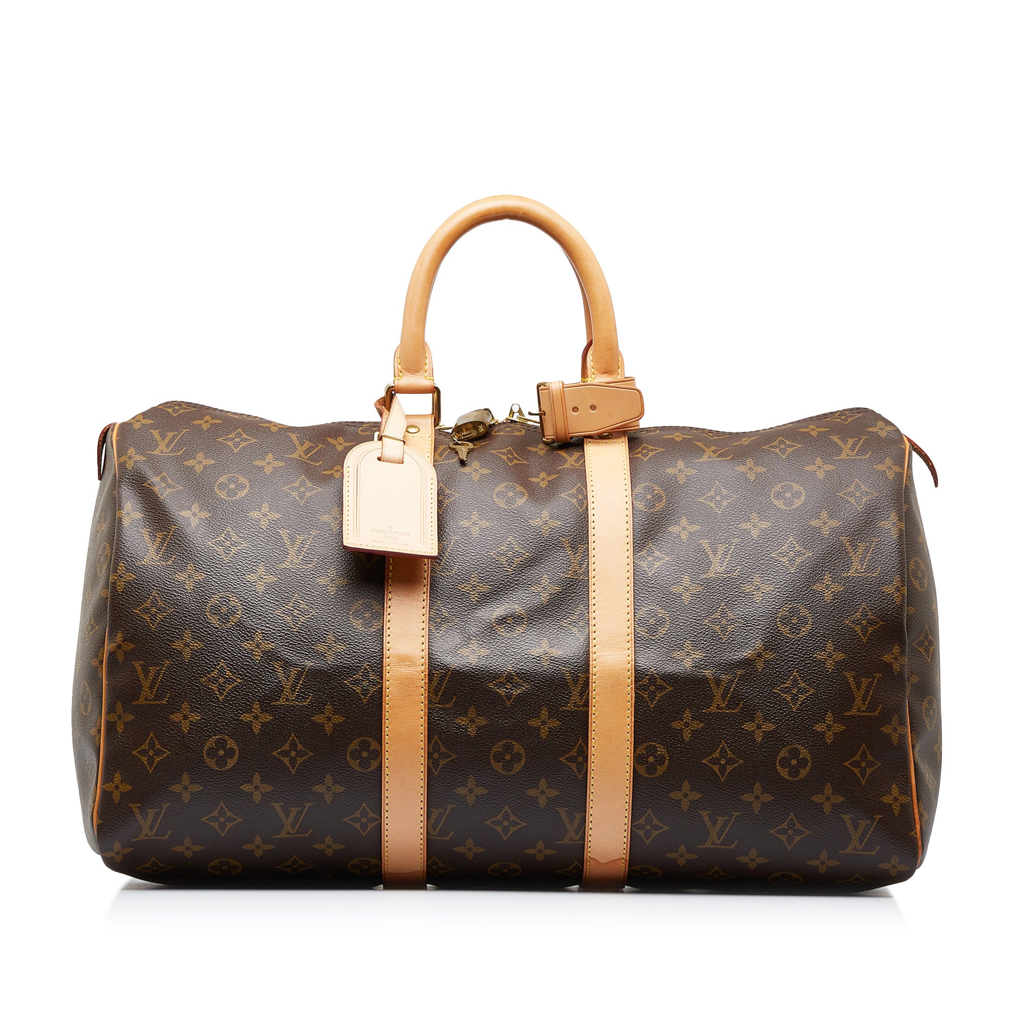 Louis Vuitton Monogram Keepall Duffle Bag 45 Brown
