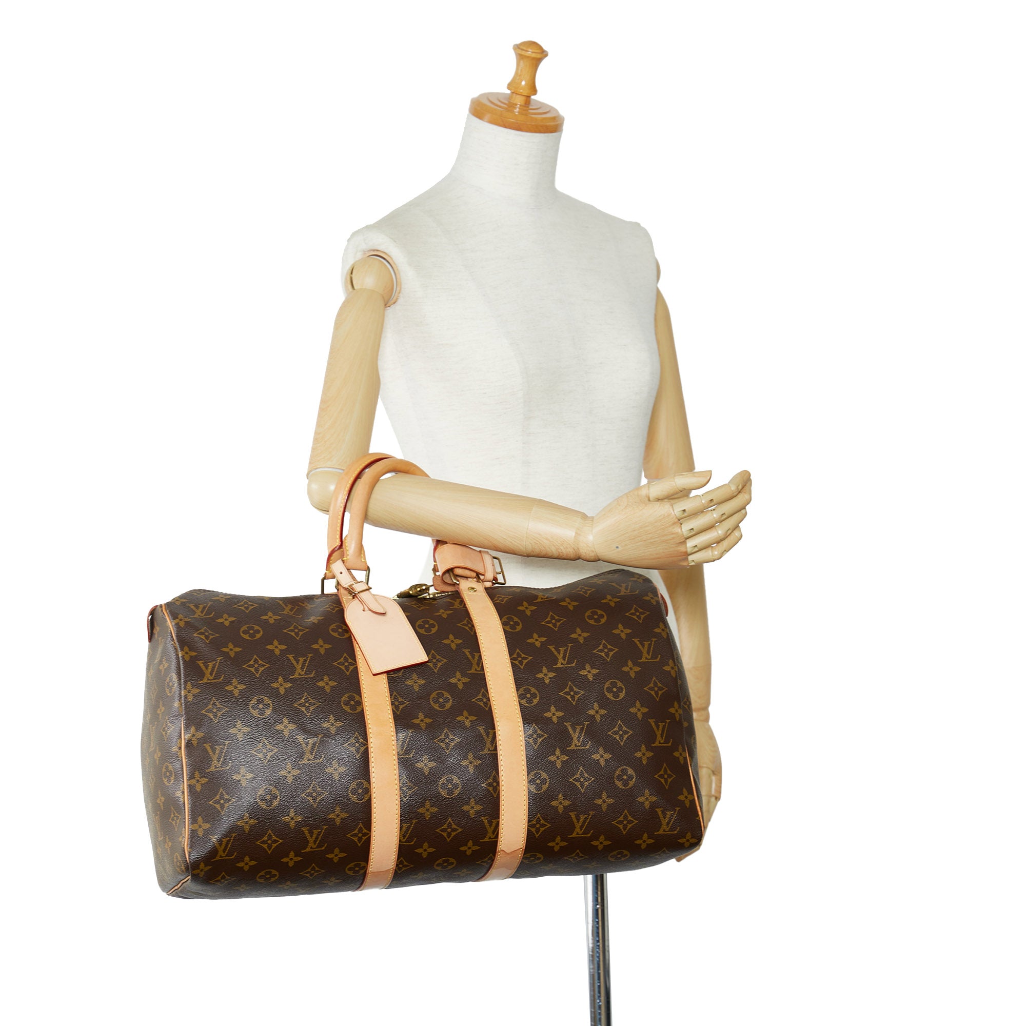 LOUIS VUITTON Damier Ebene Keepall 45 Bandouliere Travel Bag - 30% Off