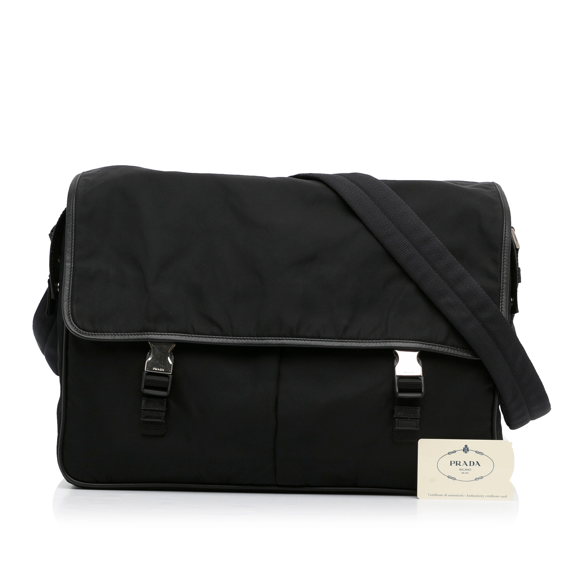  Prada Unisex Medium Black Tessuto Nylon Messenger Crossbody  Handbag : Clothing, Shoes & Jewelry