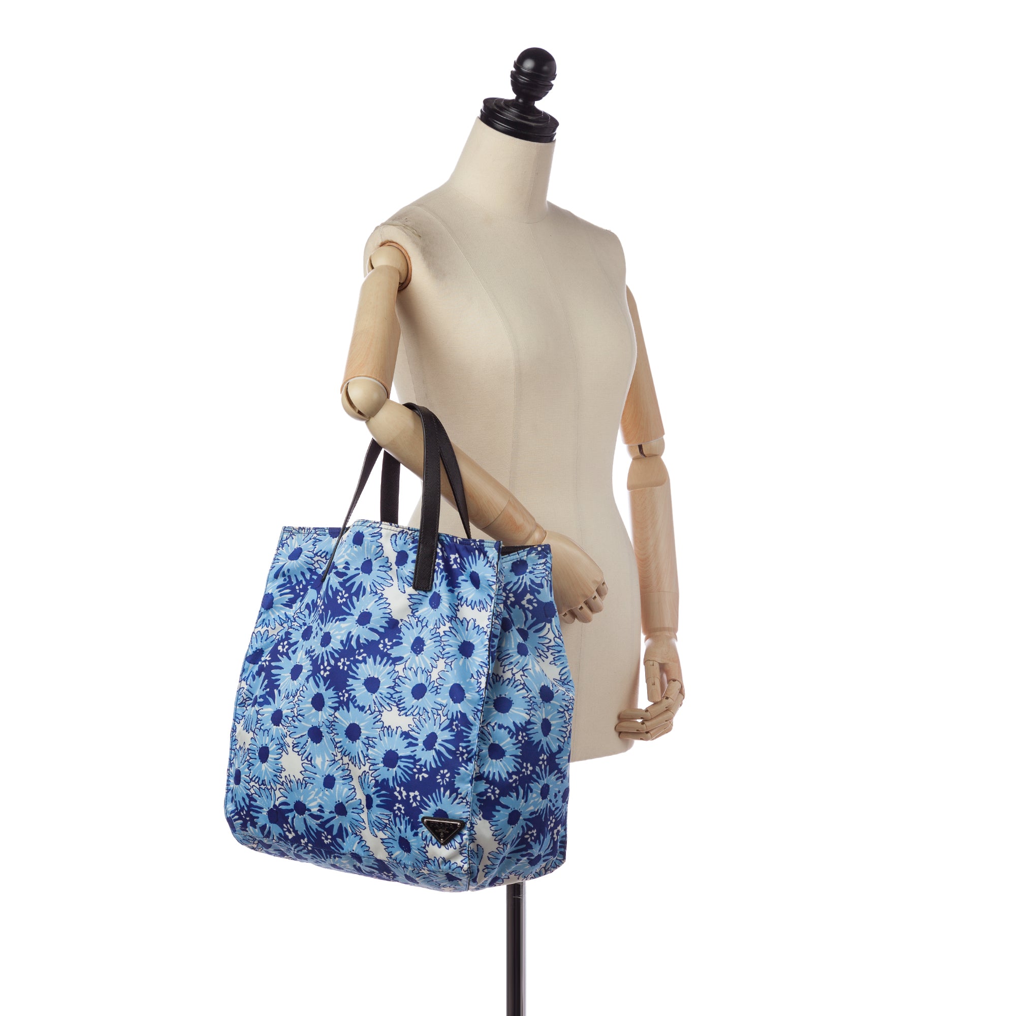 Prada Tessuto Stampato Tote Bag Blue Cloth ref.962613 - Joli Closet